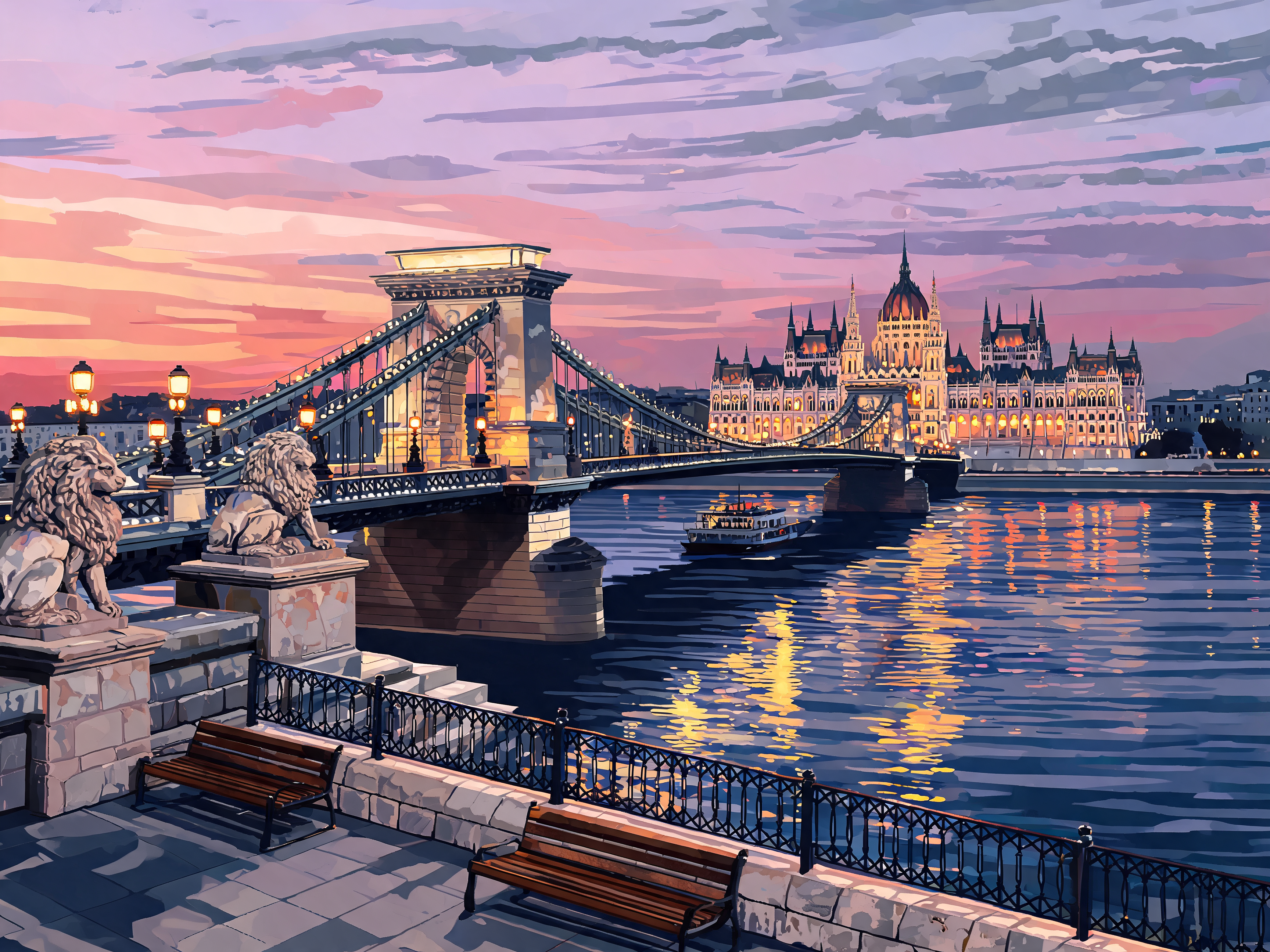 Danube Twilight Parliament