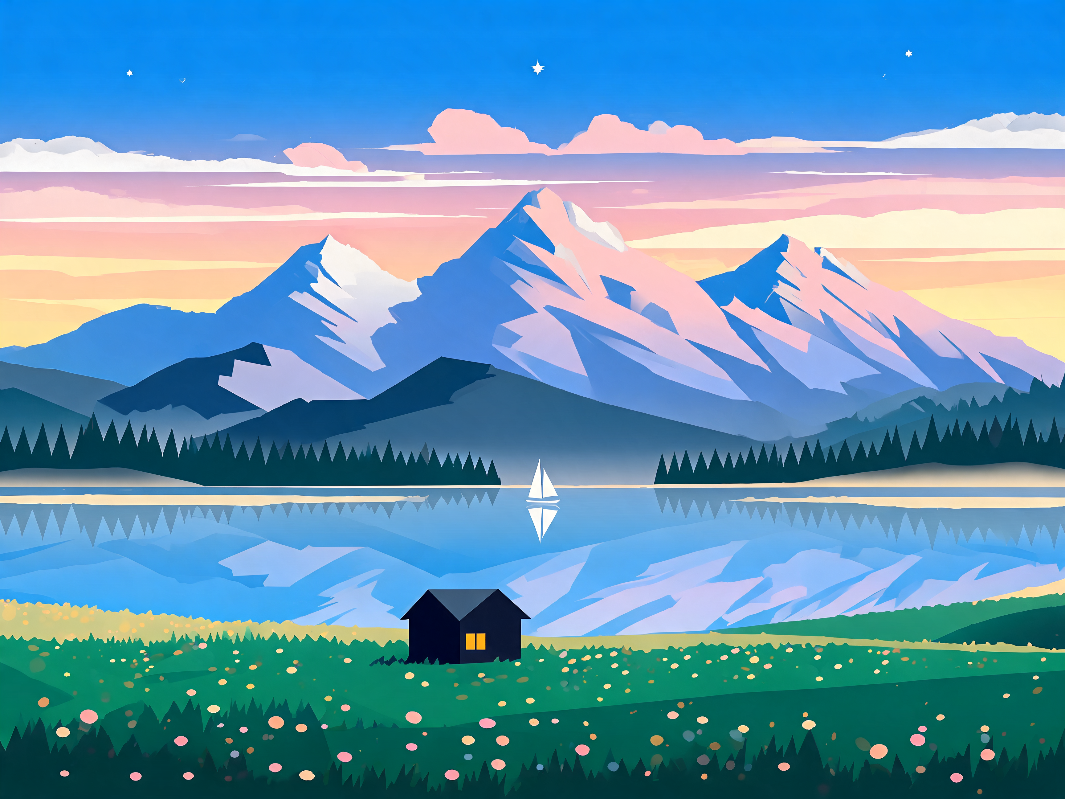 Dawn Color Block Peaks