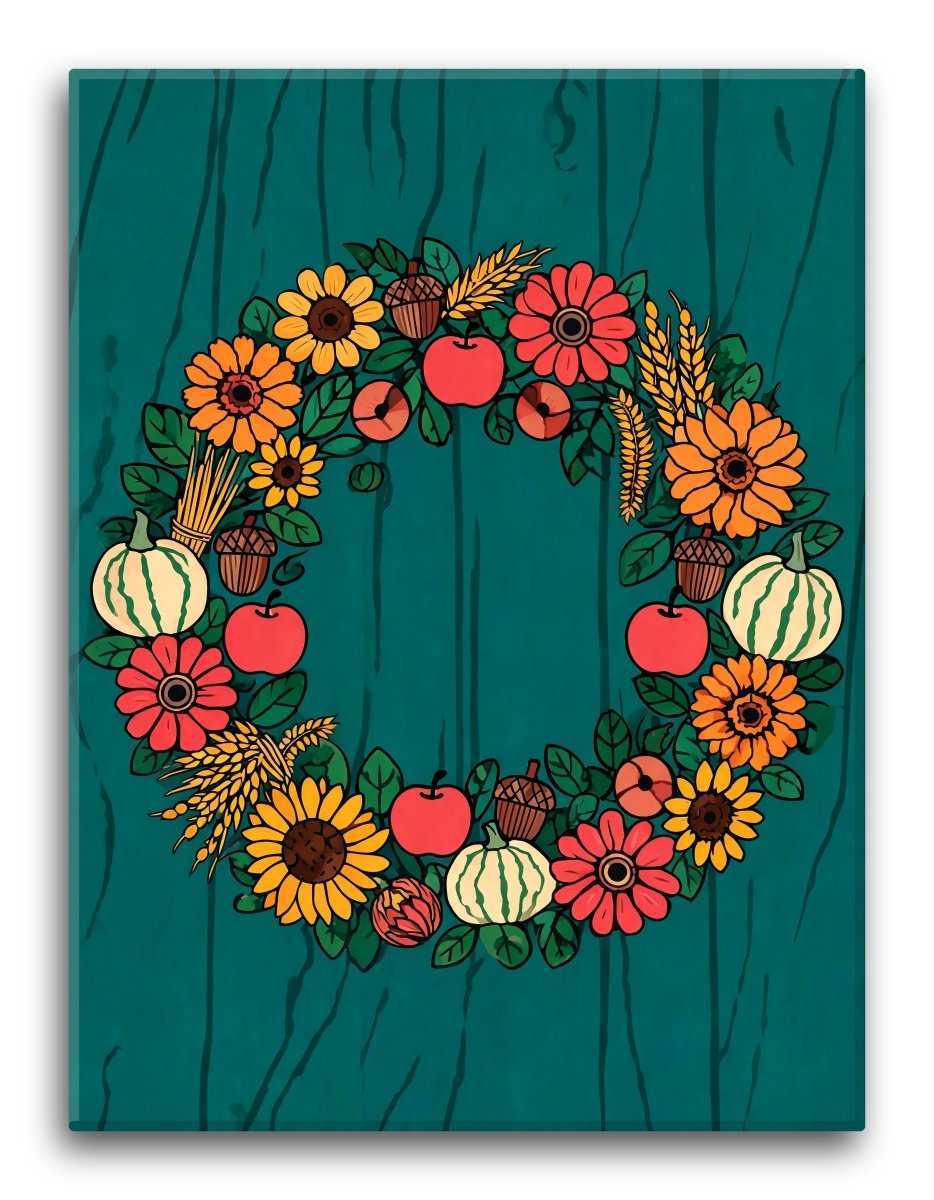 Folk Harvest Wreath - Escape by Numbers