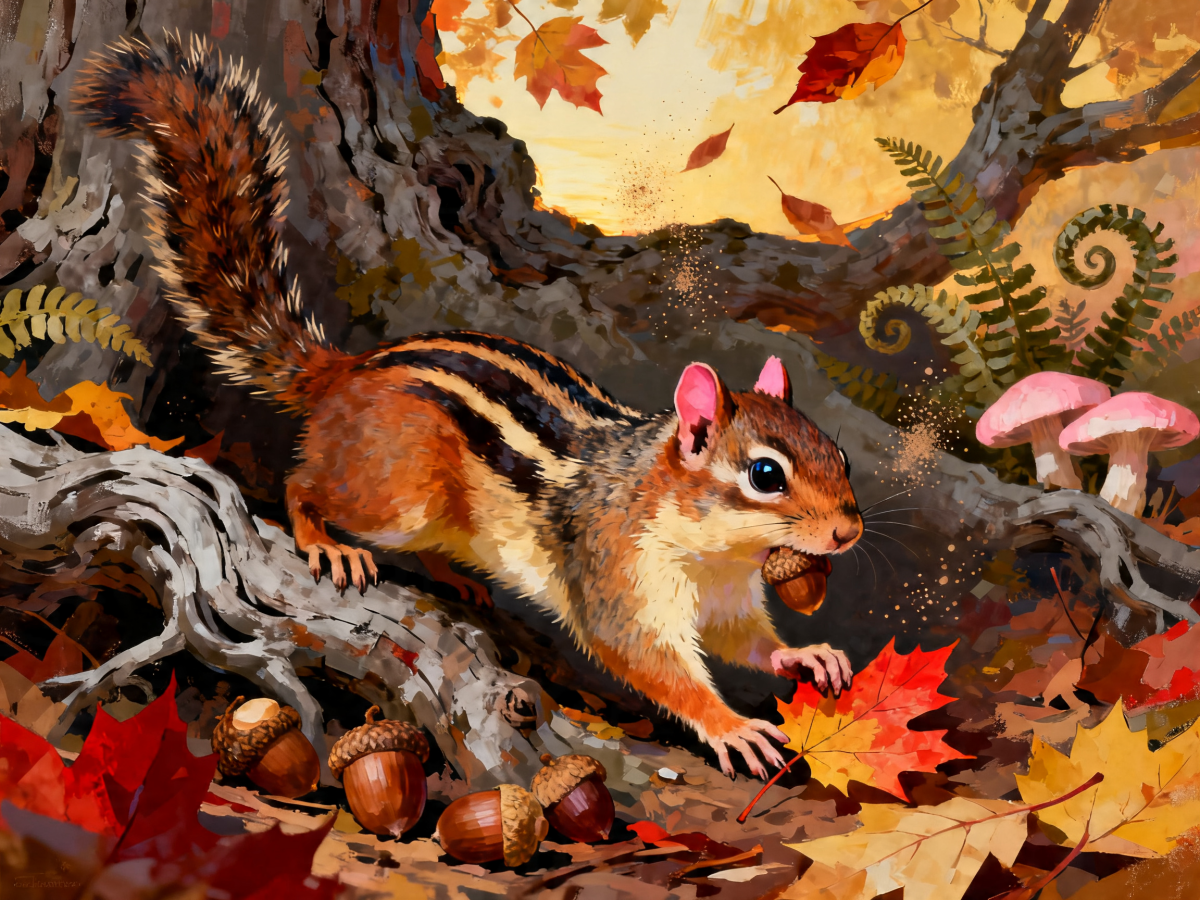 Forest Chipmunk Acorn - Escape by Numbers
