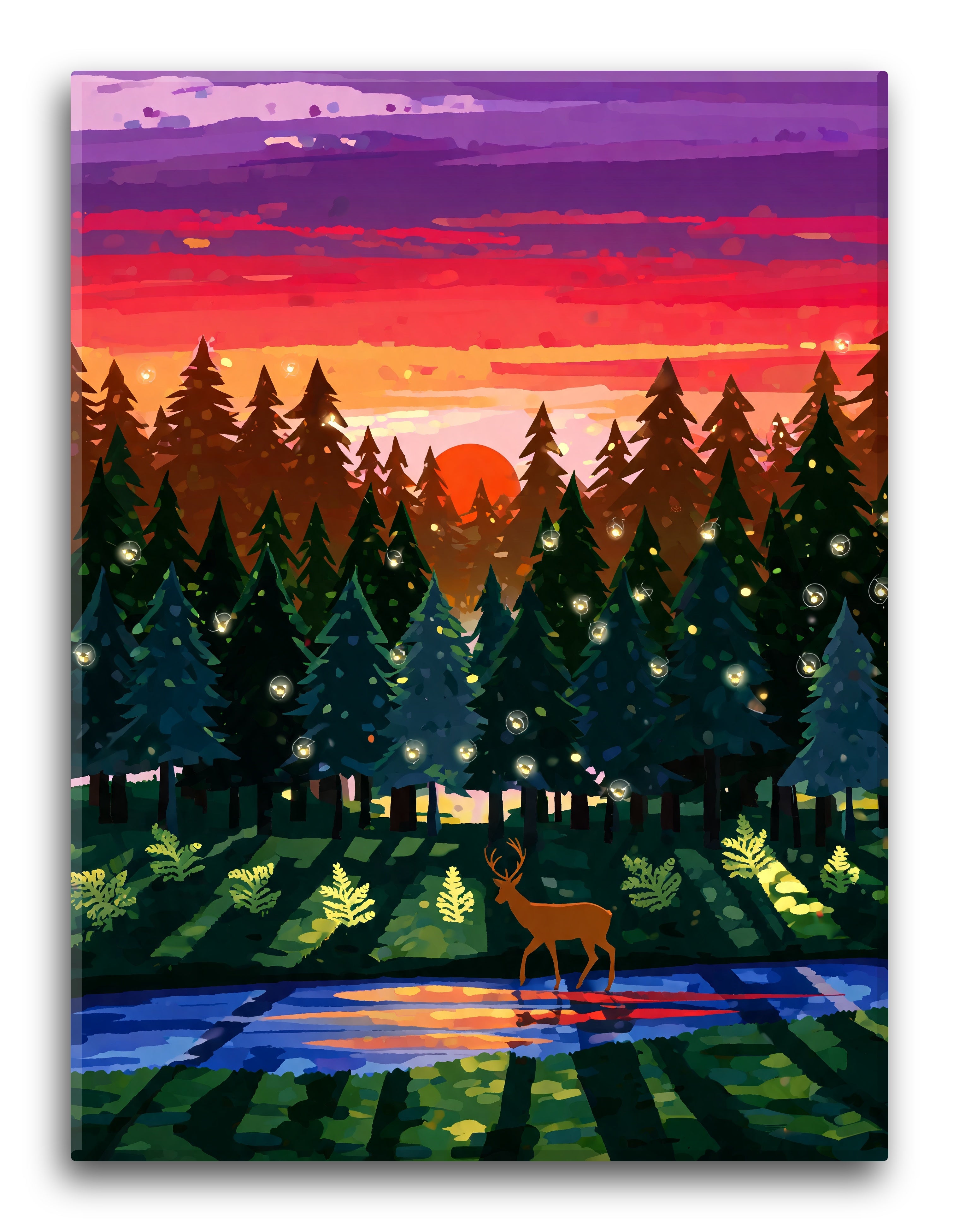 Geometric Forest Sunset