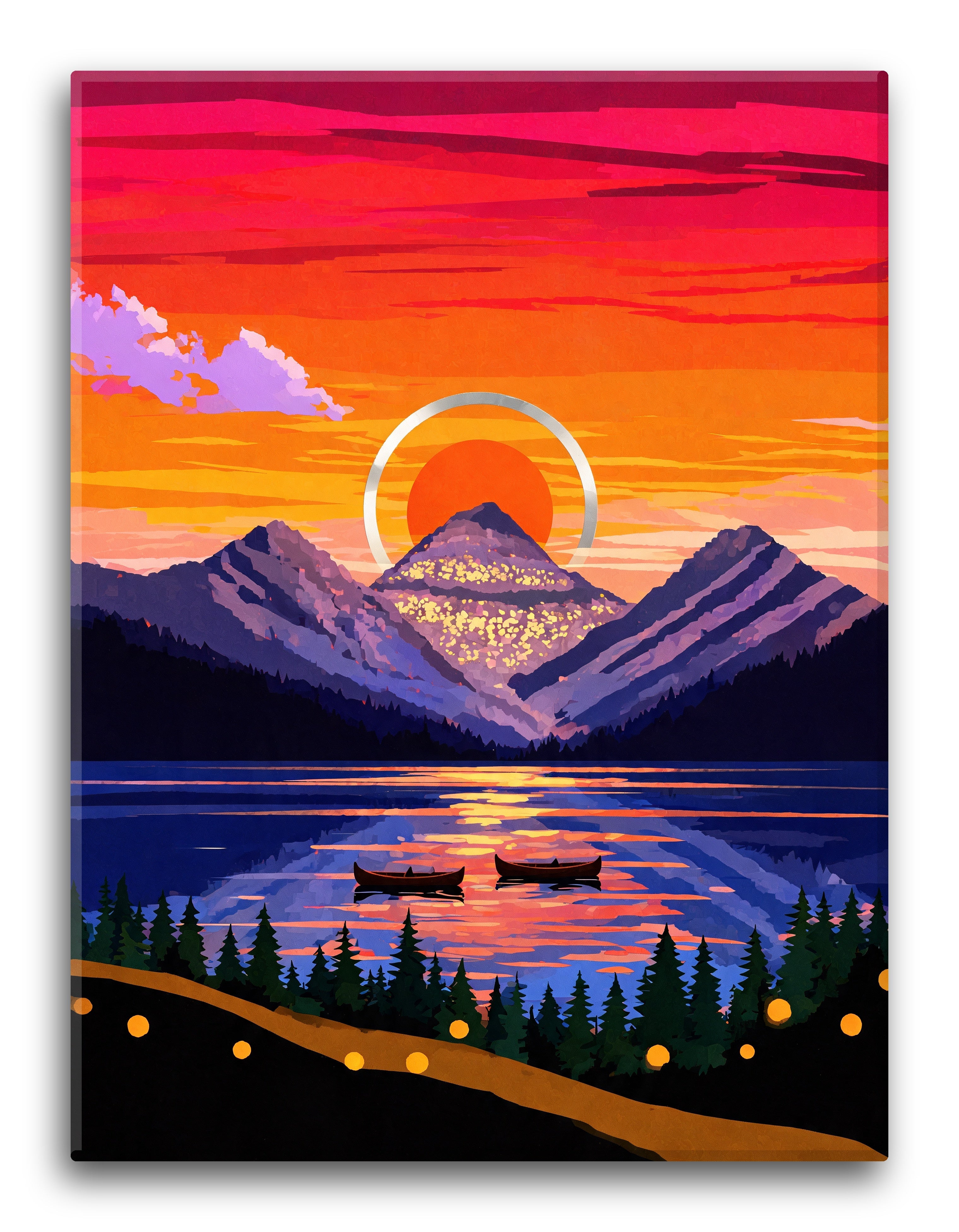 Geometric Lake Sunset