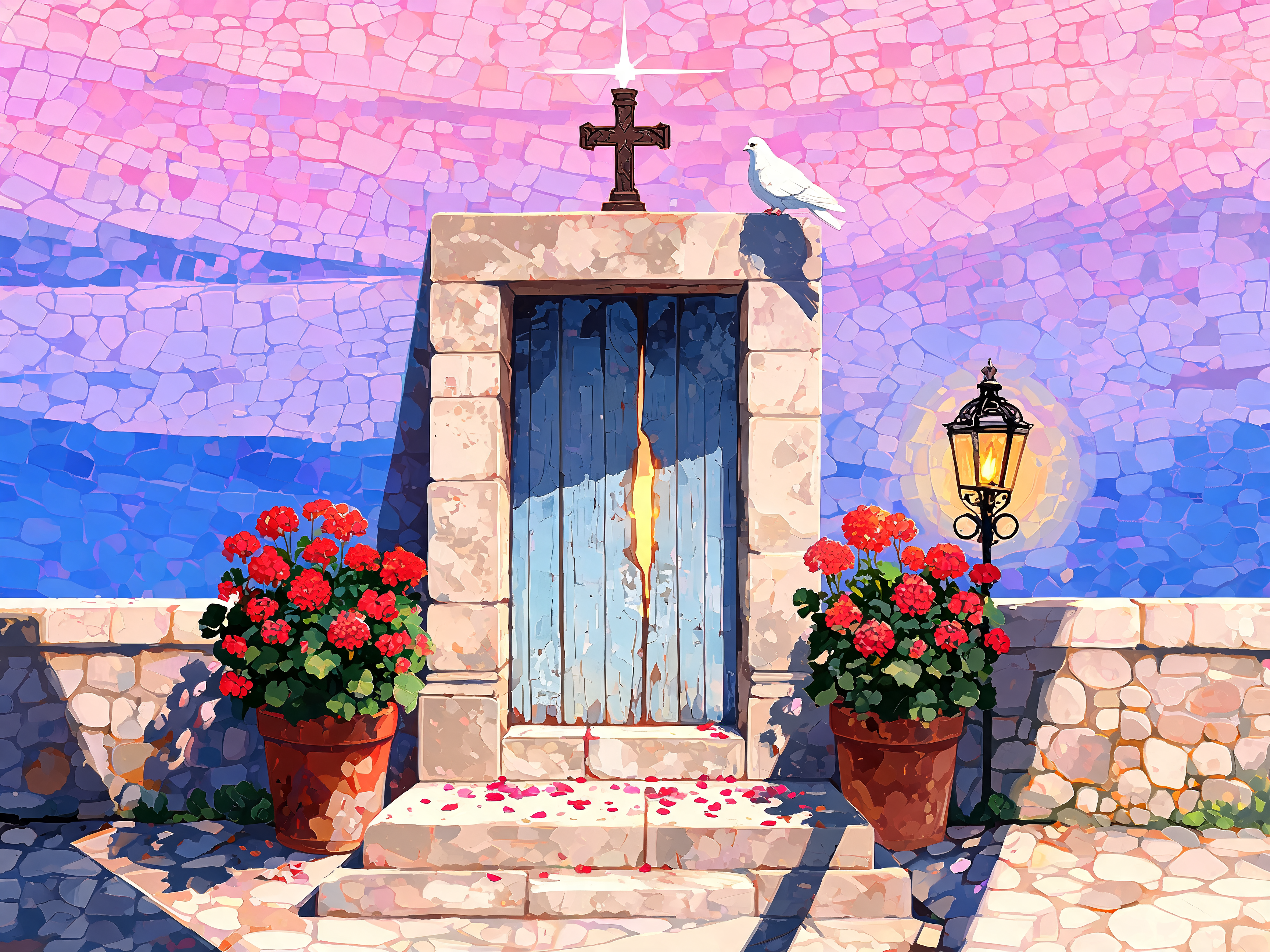 Glowing Door At Dusk