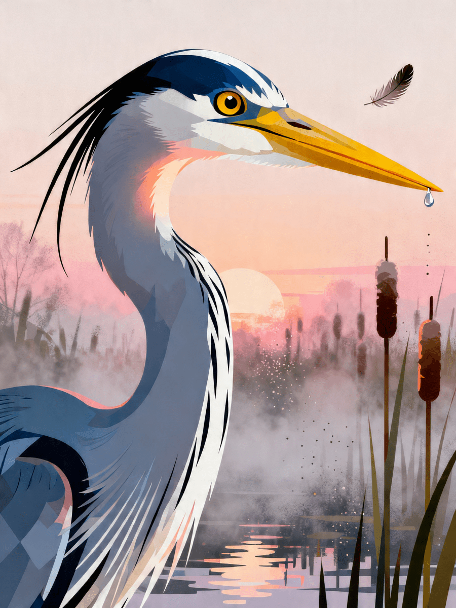 Heron Feather Misty - Escape by Numbers