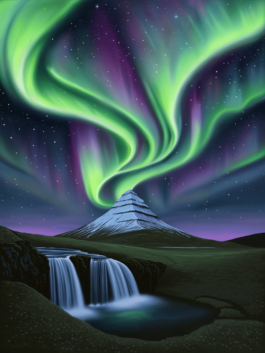 Kirkjufell & Northern Lights - Escape by Numbers