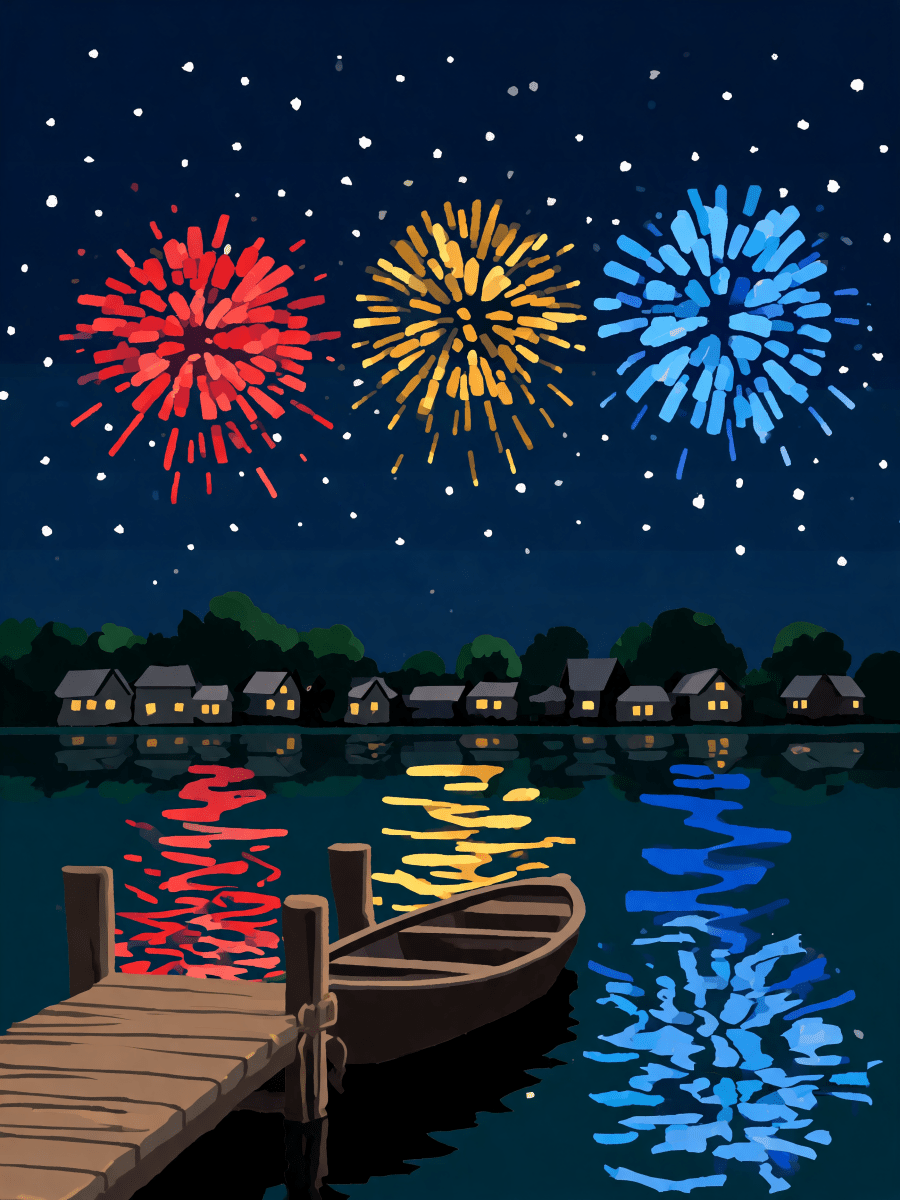 Lakeside Fireworks Bloom - Escape by Numbers