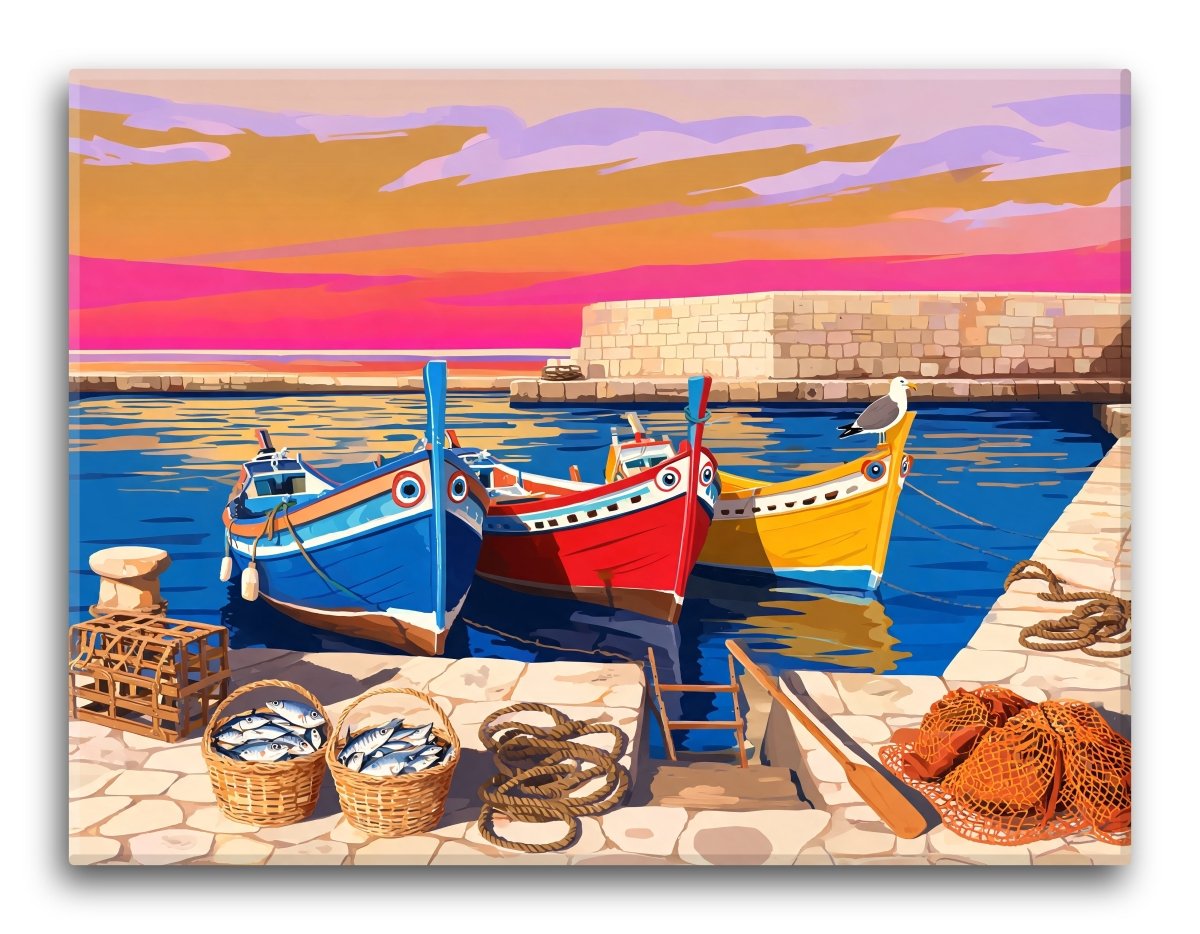 Maltese Harbor Glow - Escape by Numbers