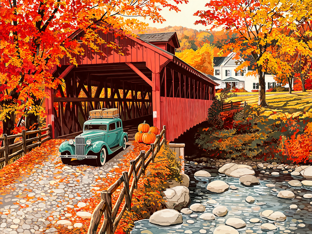 Maple Covered Bridge - Escape by Numbers