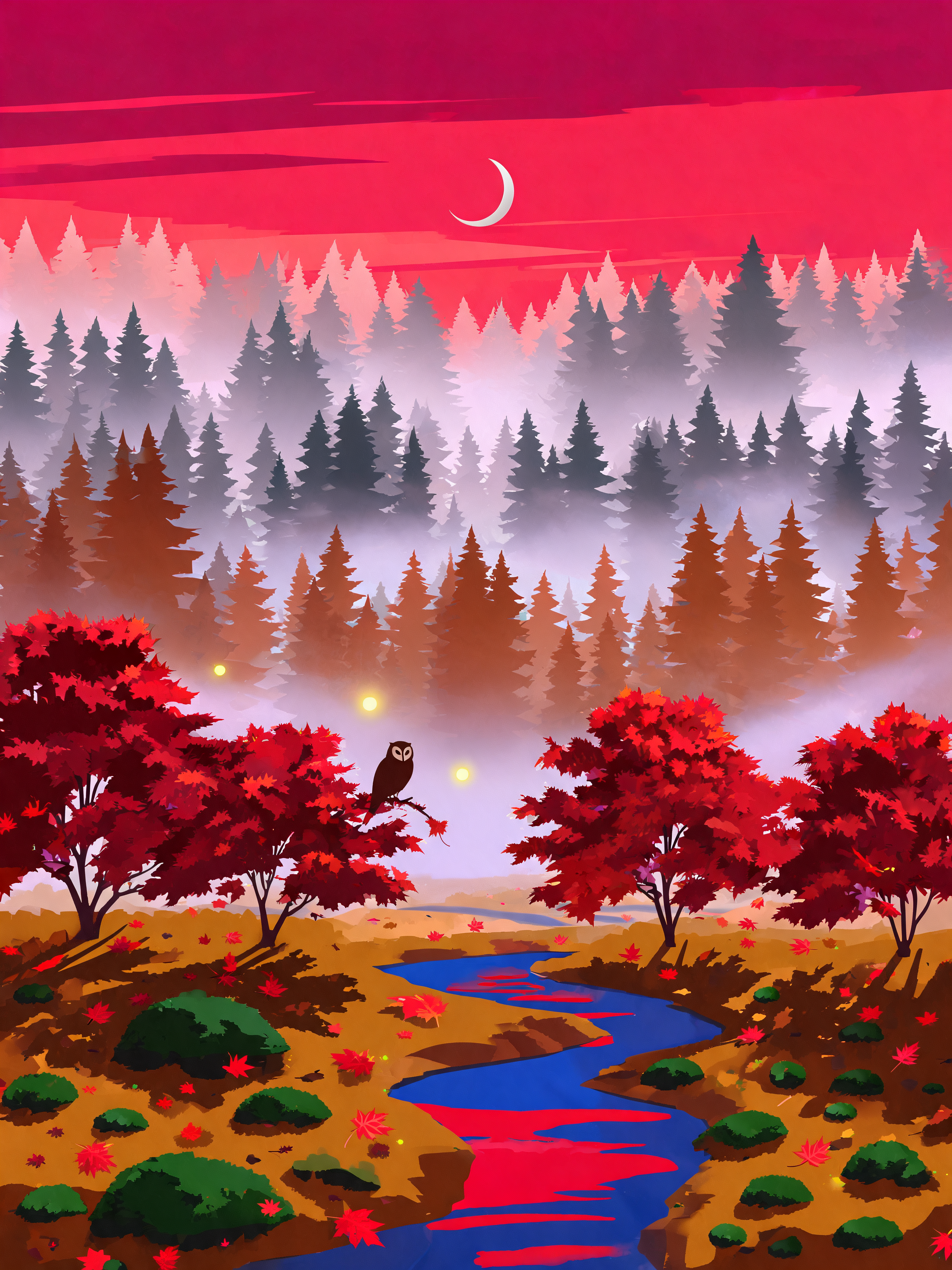 Maple Forest Dusk Layers