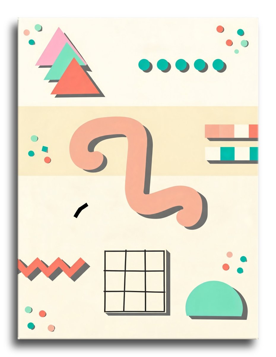 Memphis Pastel Pattern - Escape by Numbers