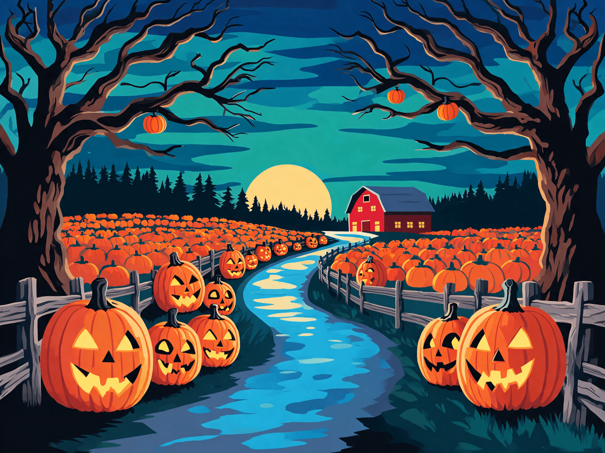 Moonlit Pumpkin Lane - Escape by Numbers