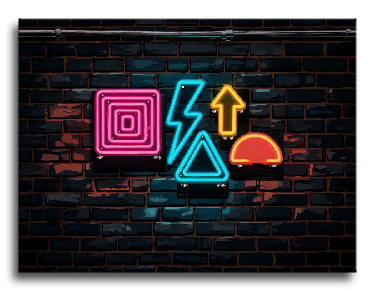 Neon Cluster Wall - Escape by Numbers