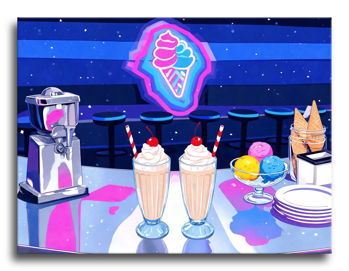 Neon Milkshake Counter - Escape by Numbers