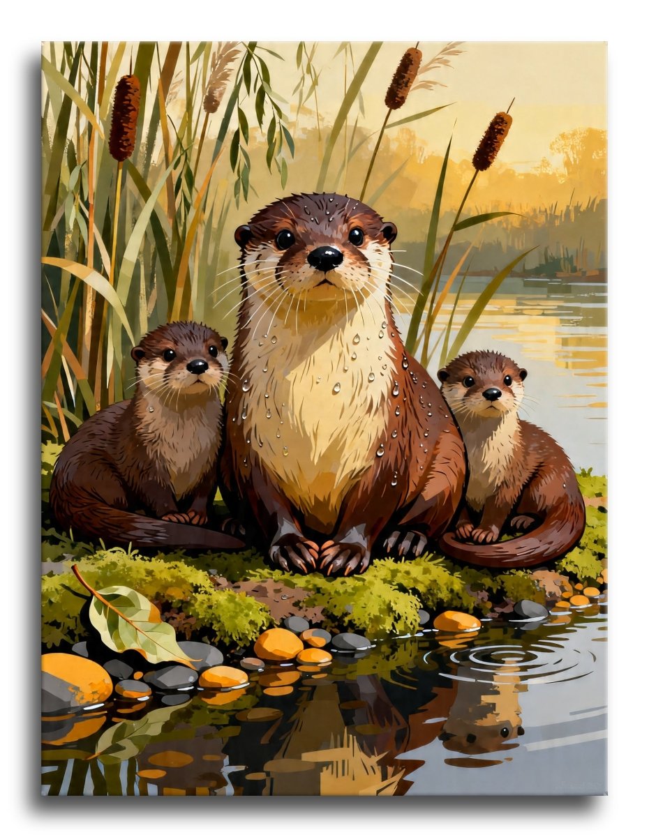 Otter Family River - Escape by Numbers