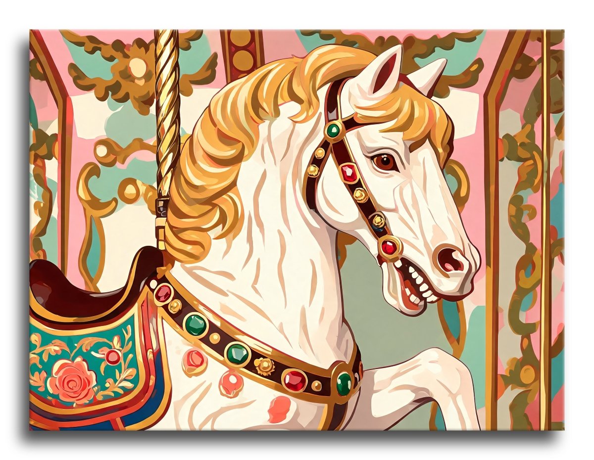 Painted Carousel Steed - Escape by Numbers