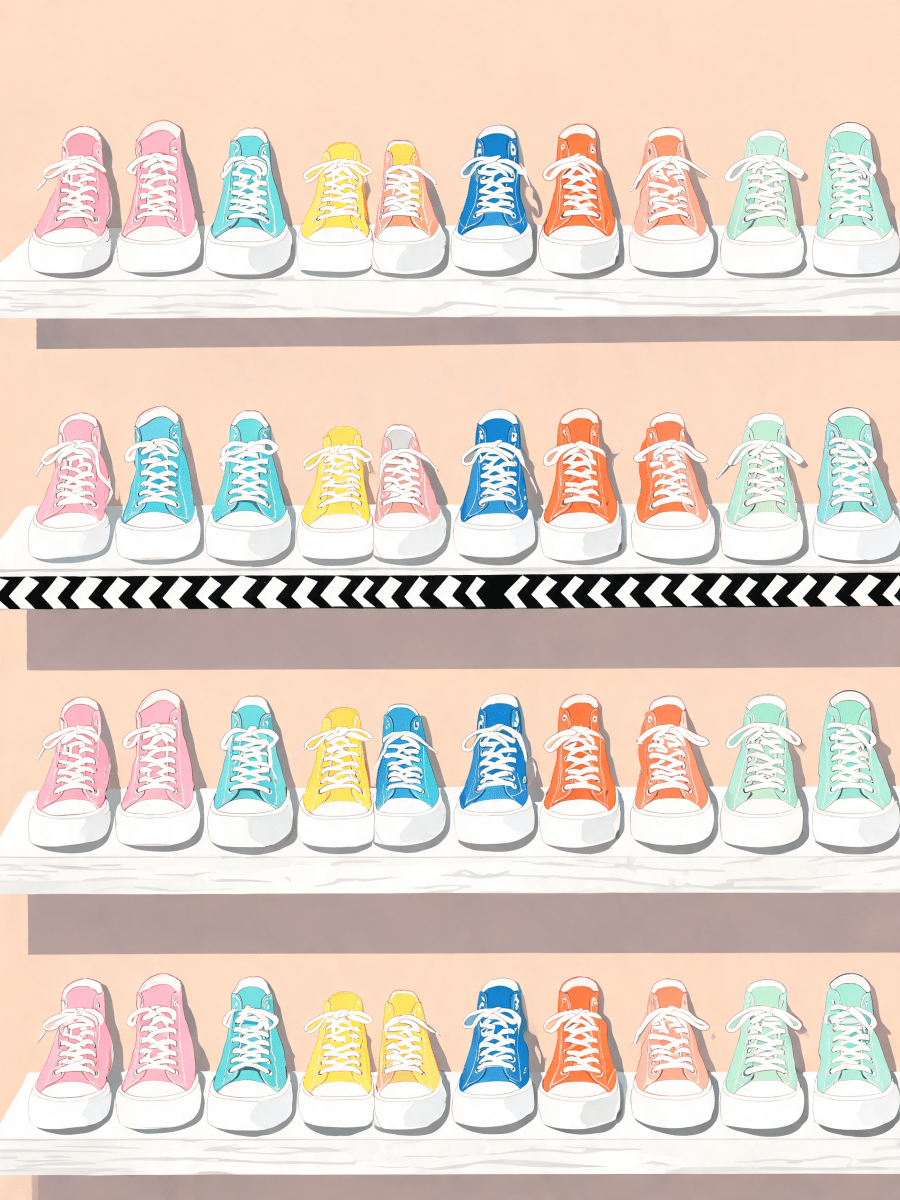 Pastel Sneaker Shelf - Escape by Numbers