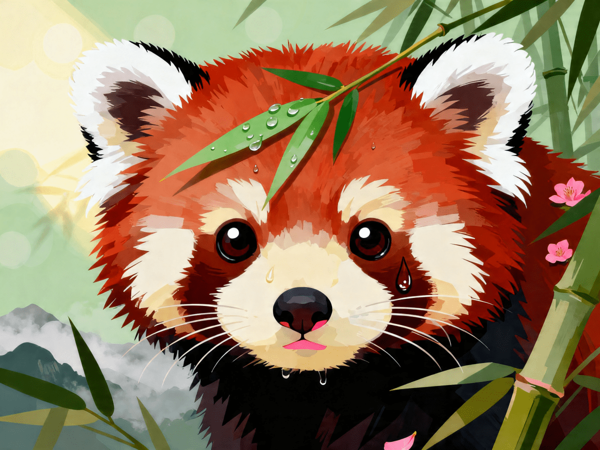 Red Panda Portrait - Escape by Numbers