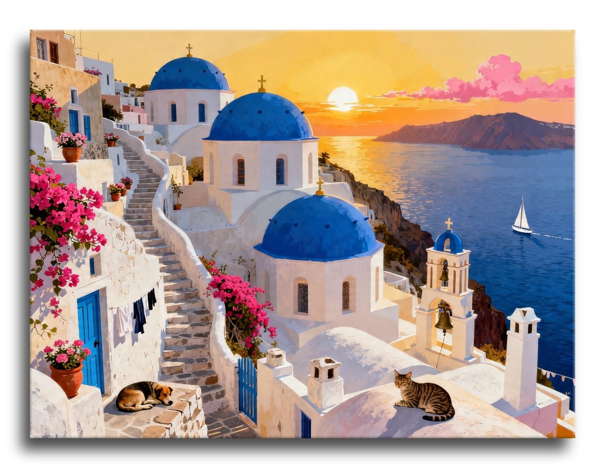 Santorini Twilight Domes - Escape by Numbers