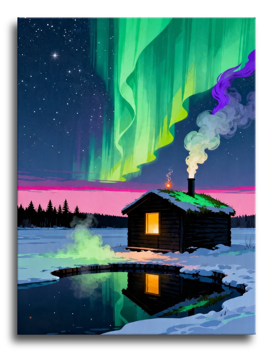 Sauna Aurora Reflection - Escape by Numbers