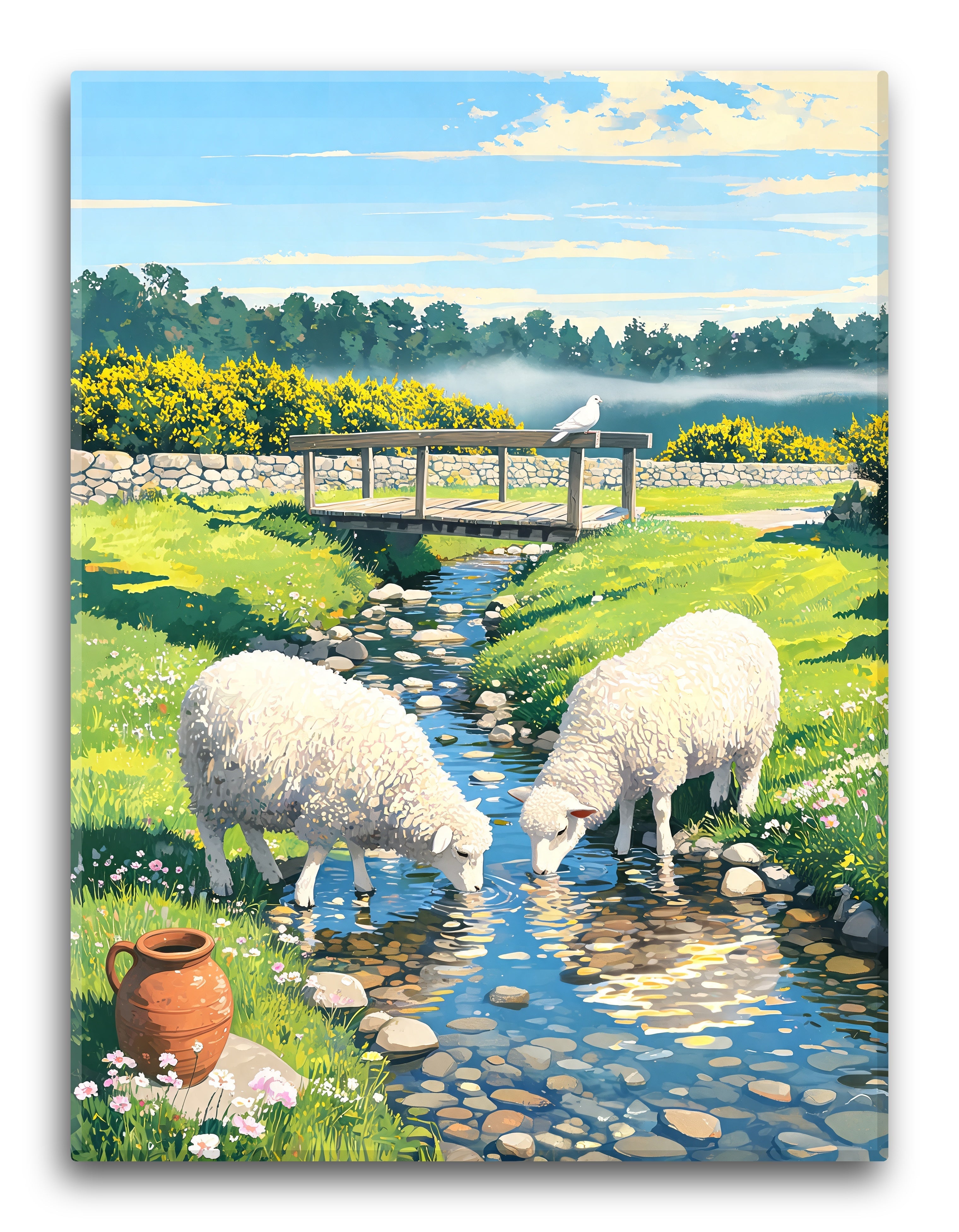 Sheep At The Stream
