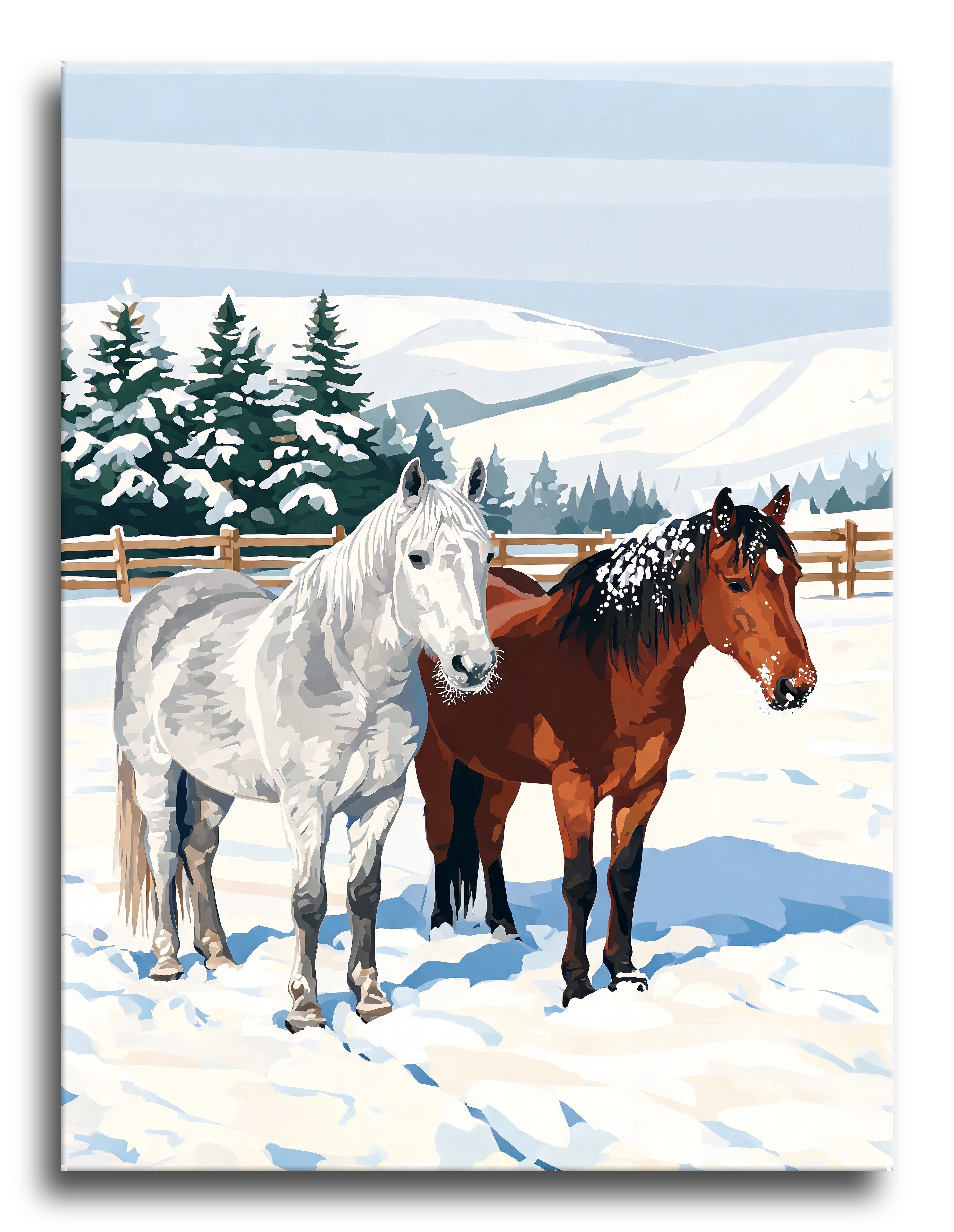 Winter Snow Horses - Escape by Numbers