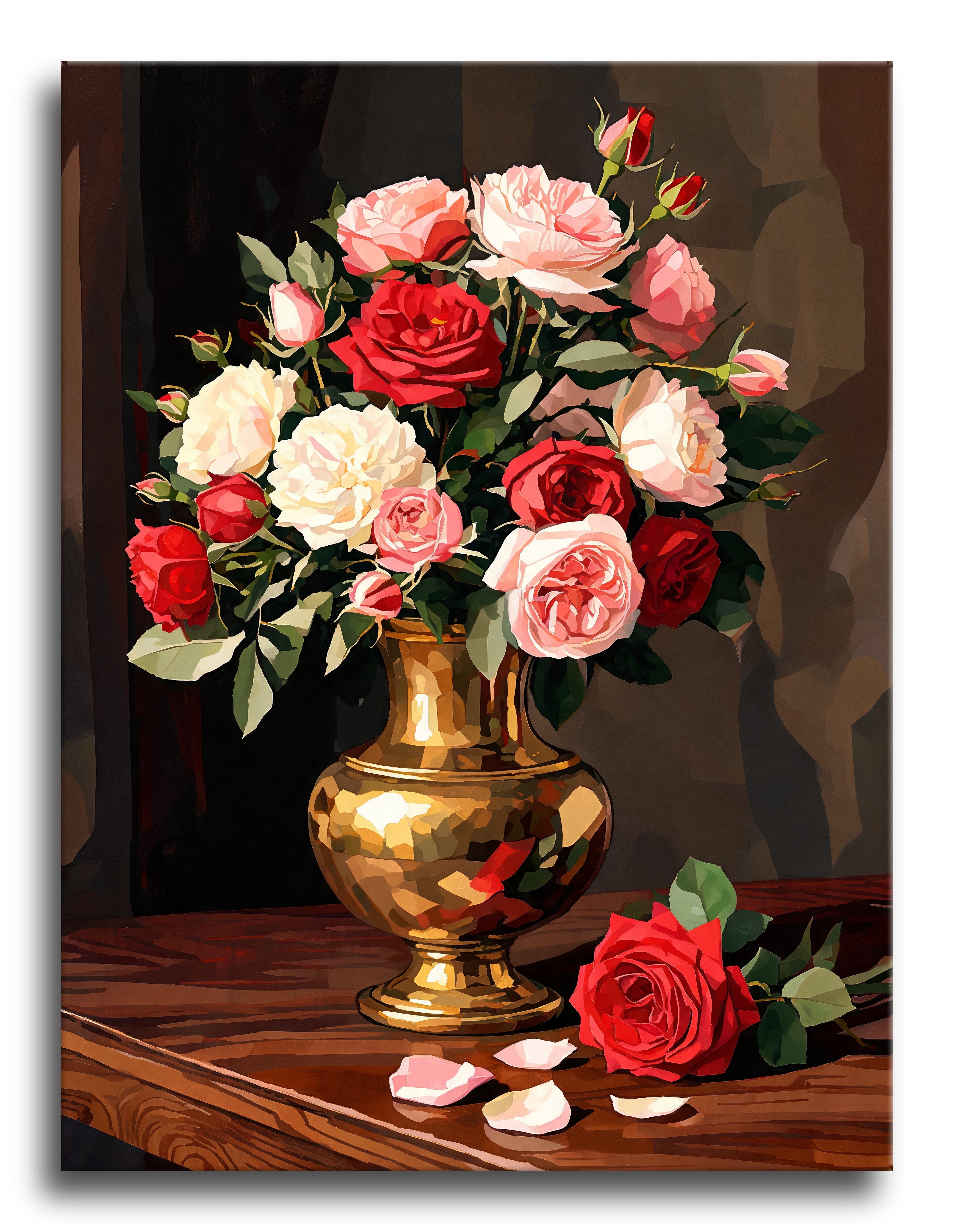 Brass Urn Peonies - Escape by Numbers