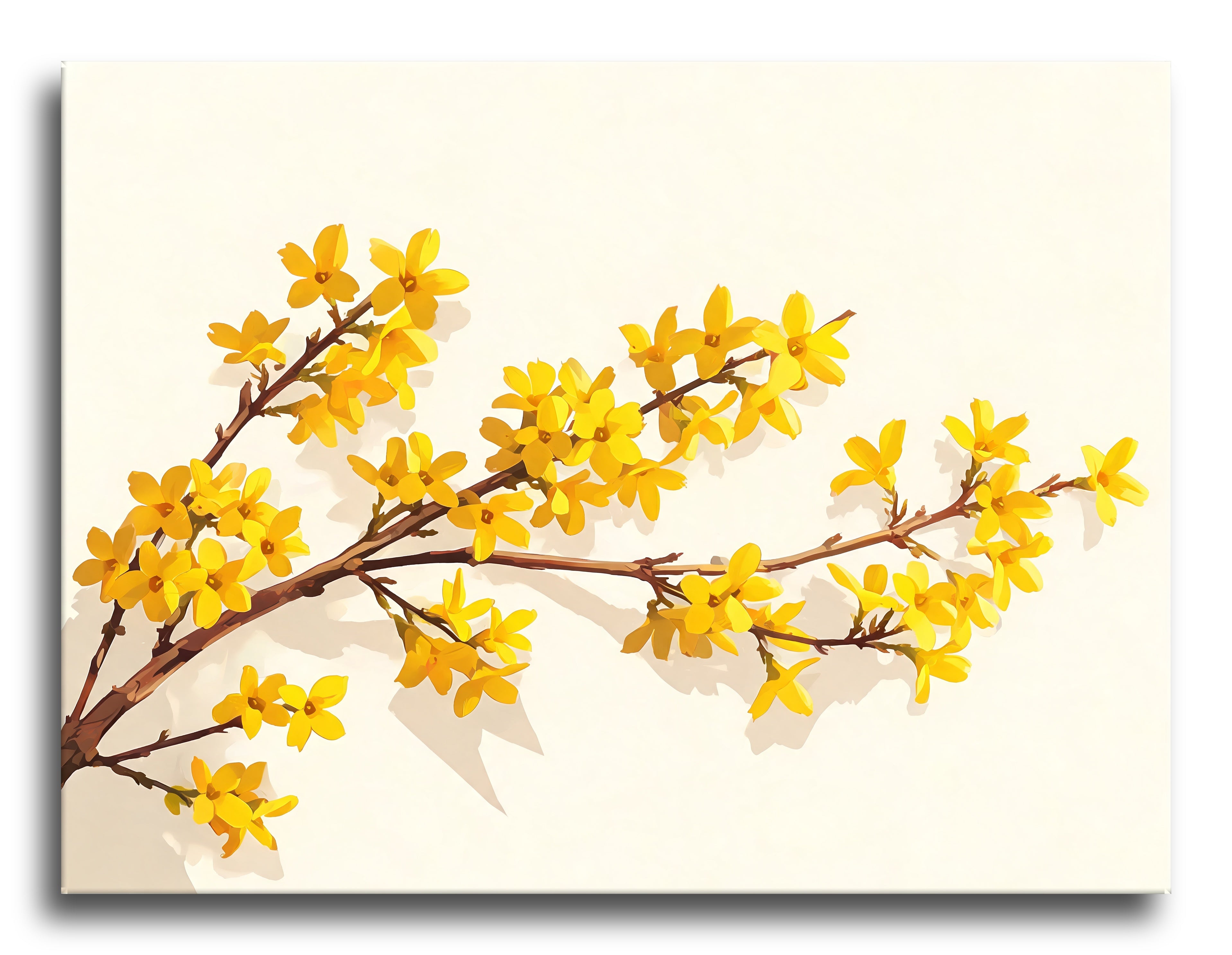 Yellow Forsythia Branch - Escape by Numbers