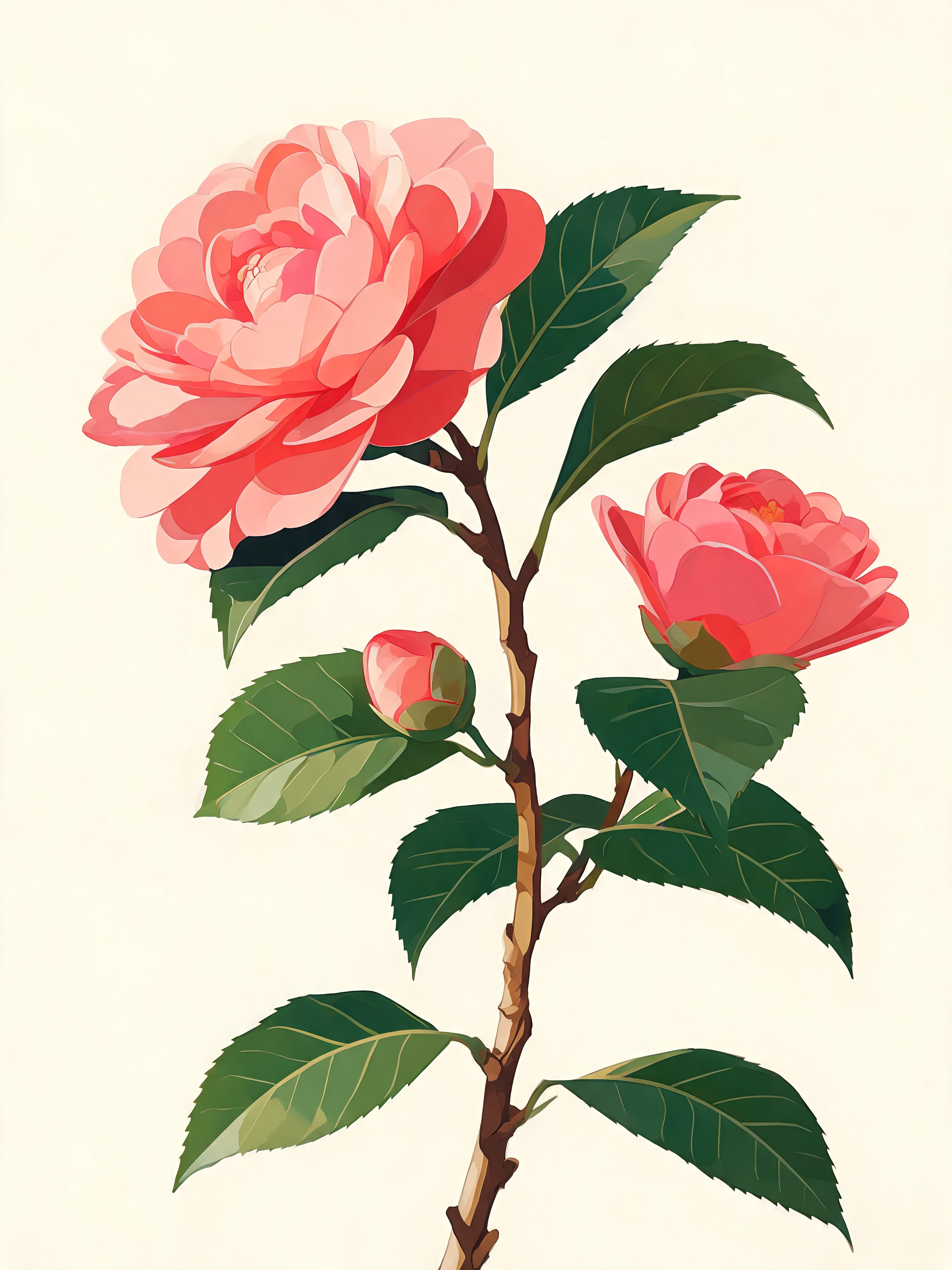 Coral Camellia - Escape by Numbers