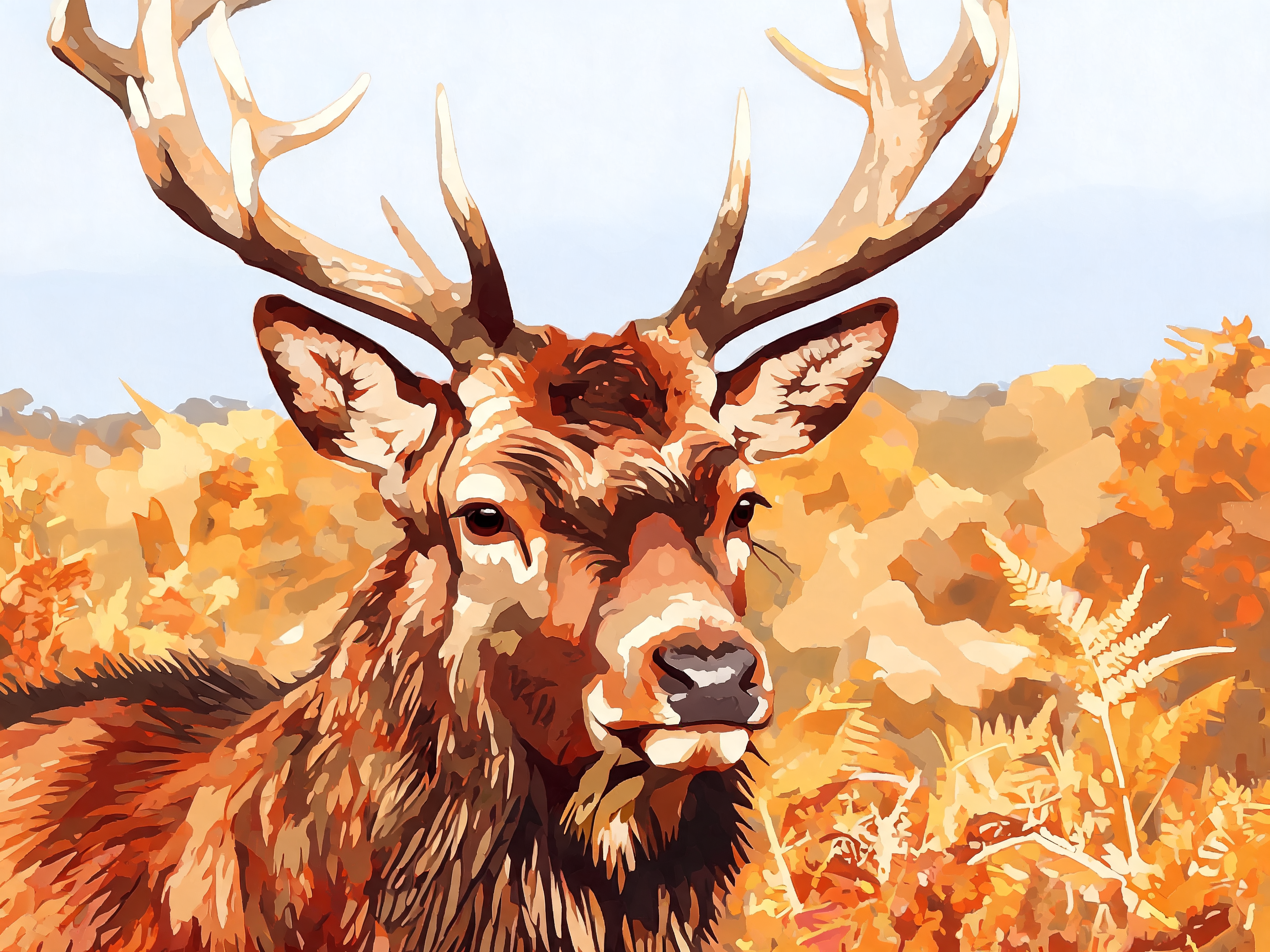 Highland Stag Portrait - Escape by Numbers