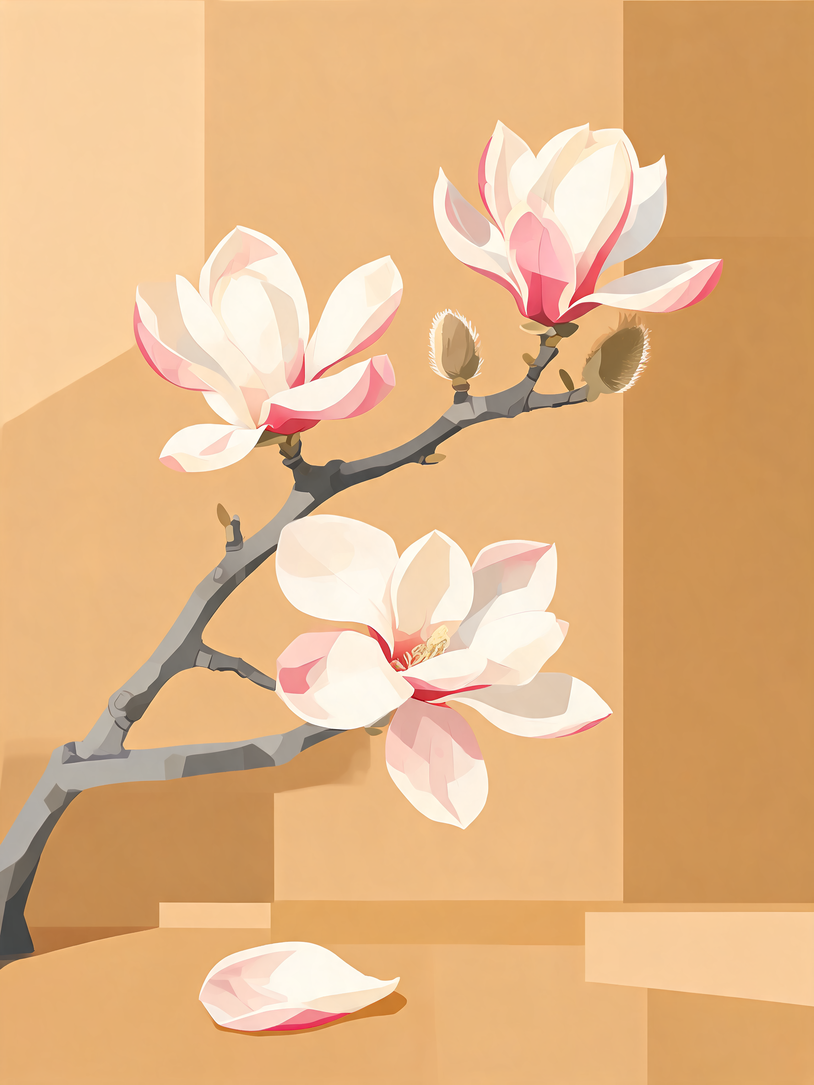 Pink Magnolia Bloom - Escape by Numbers