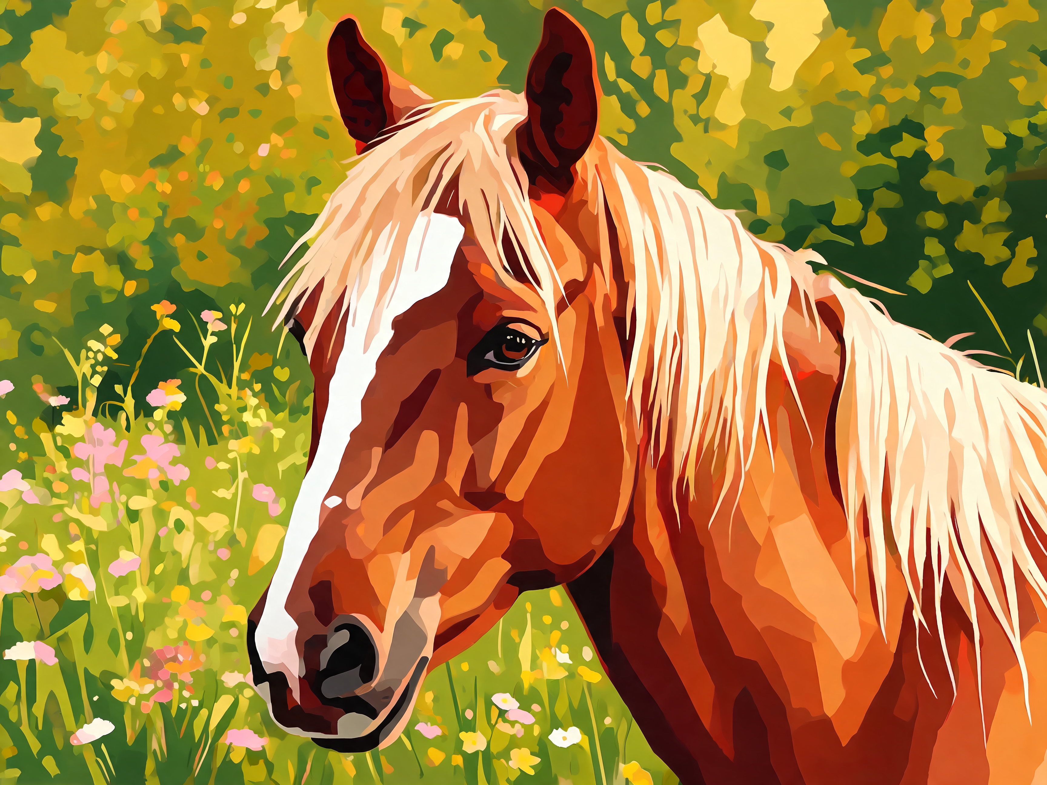 Chestnut Mare Portrait - Escape by Numbers