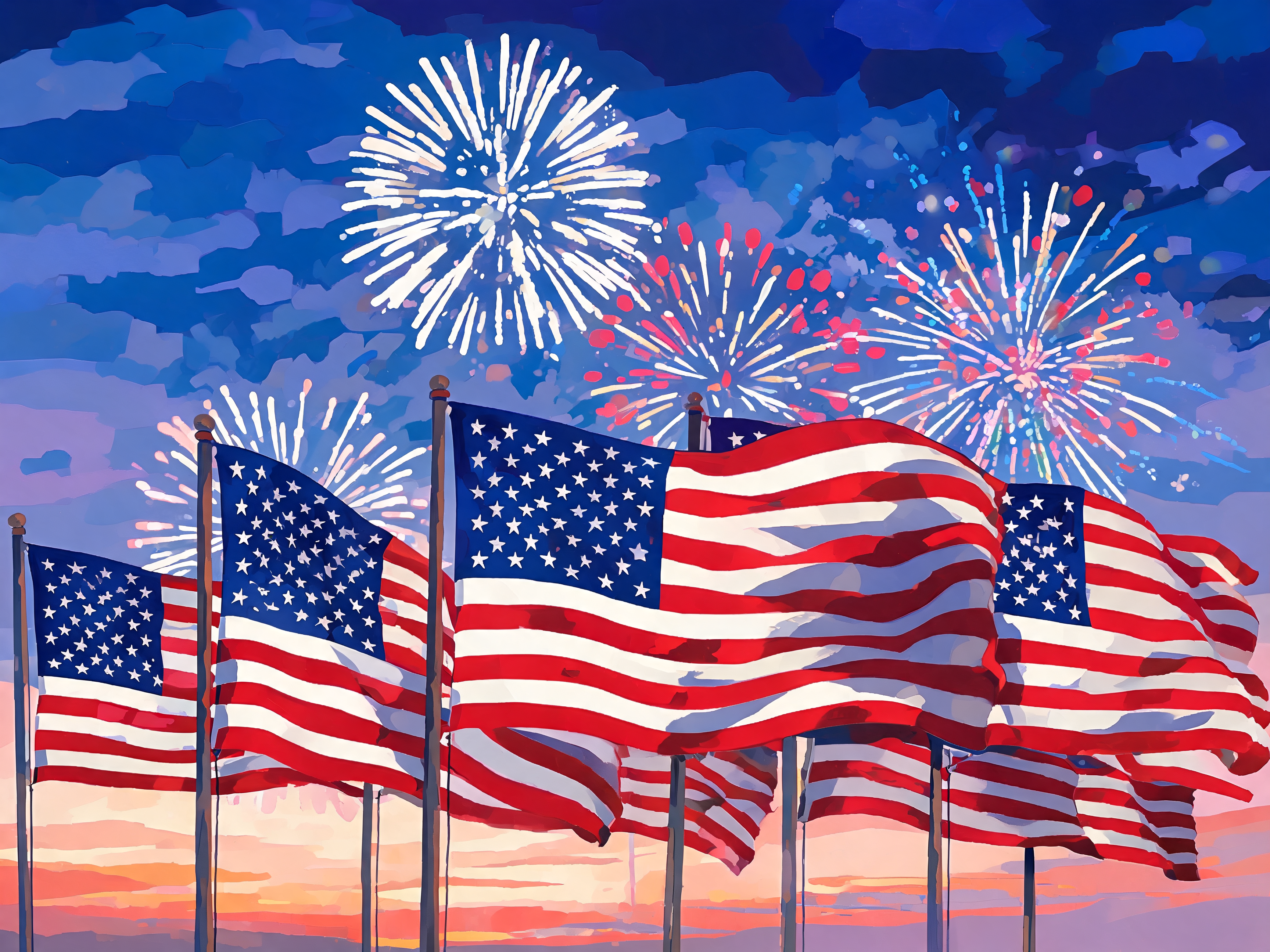 Banner Fireworks Dusk - Escape by Numbers