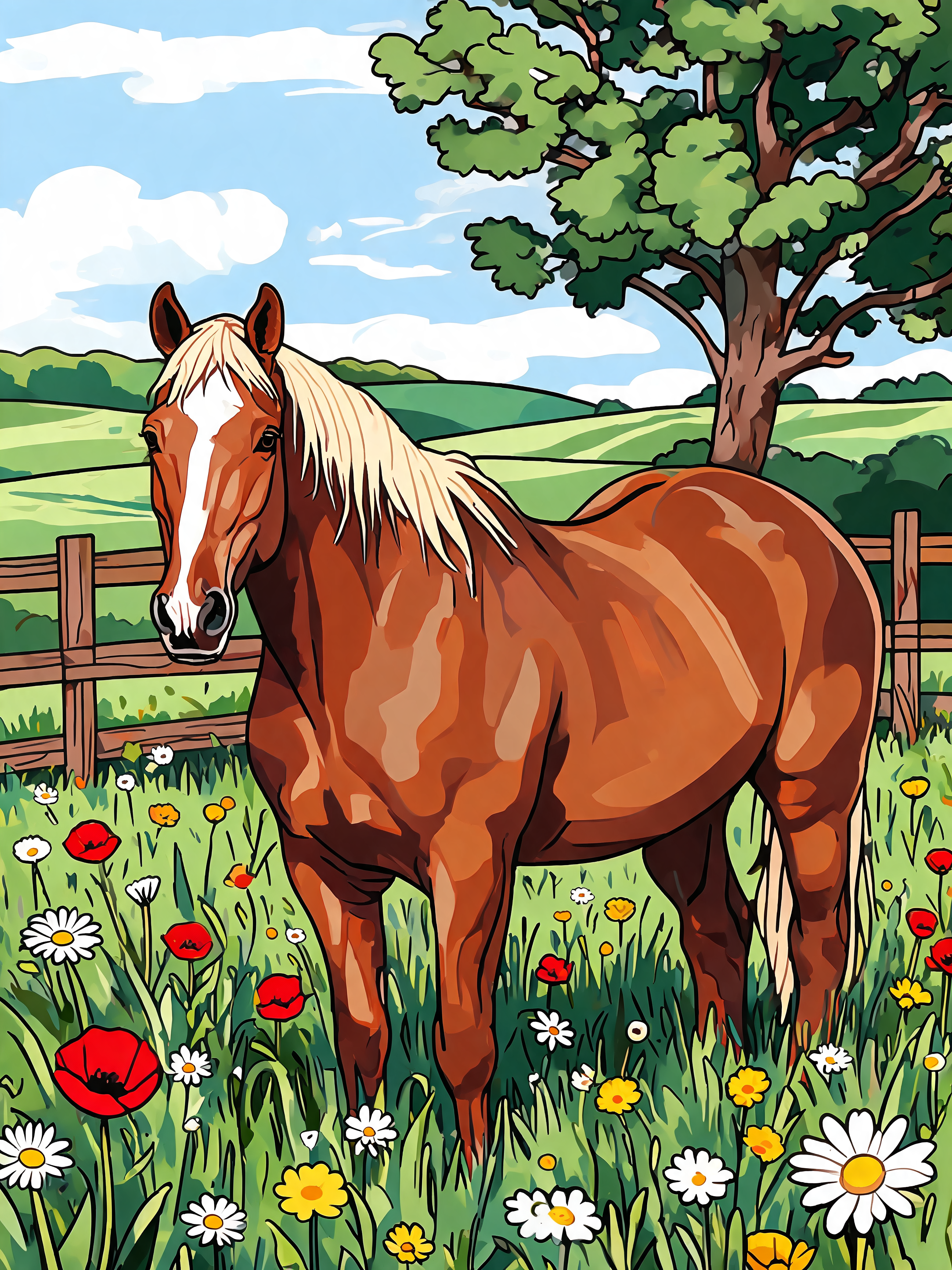 Wildflower Meadow Mare - Escape by Numbers