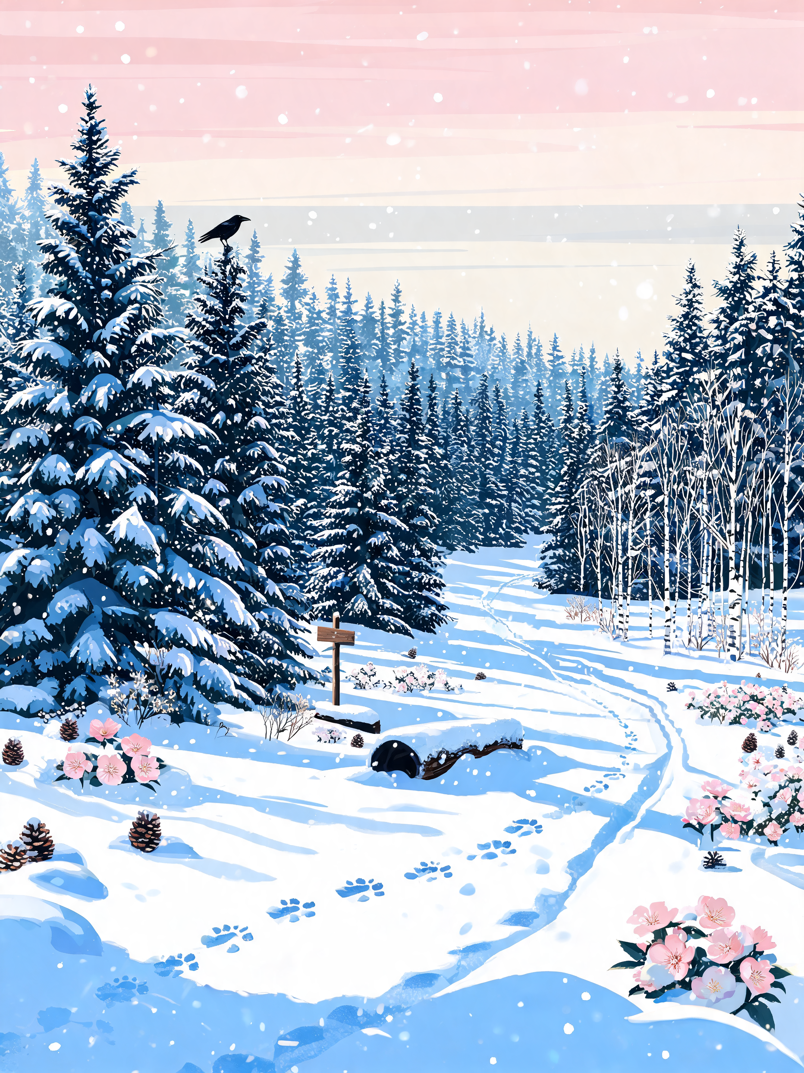 Snowladen Spruce Stand