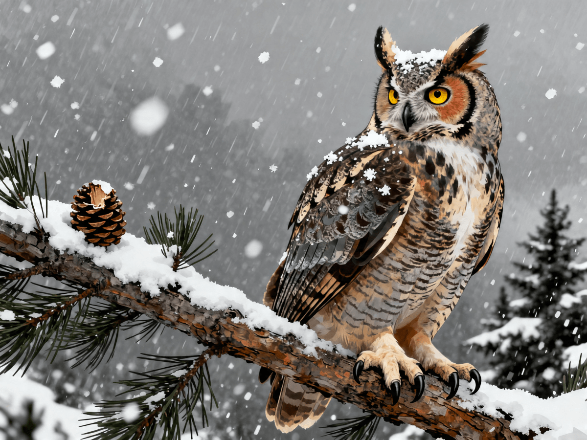 Snowstorm Owl - Escape by Numbers