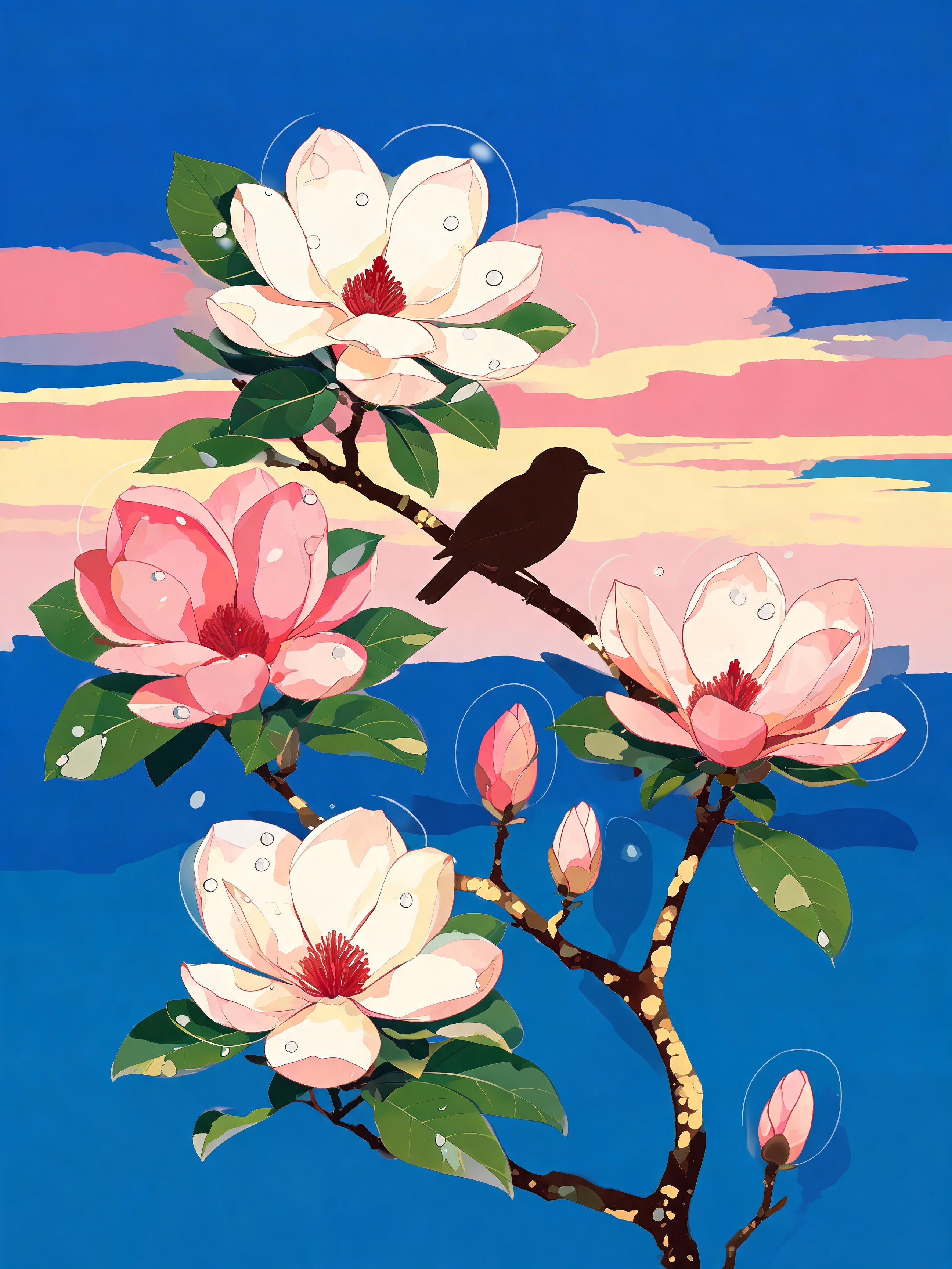 Stylized Magnolia Bough