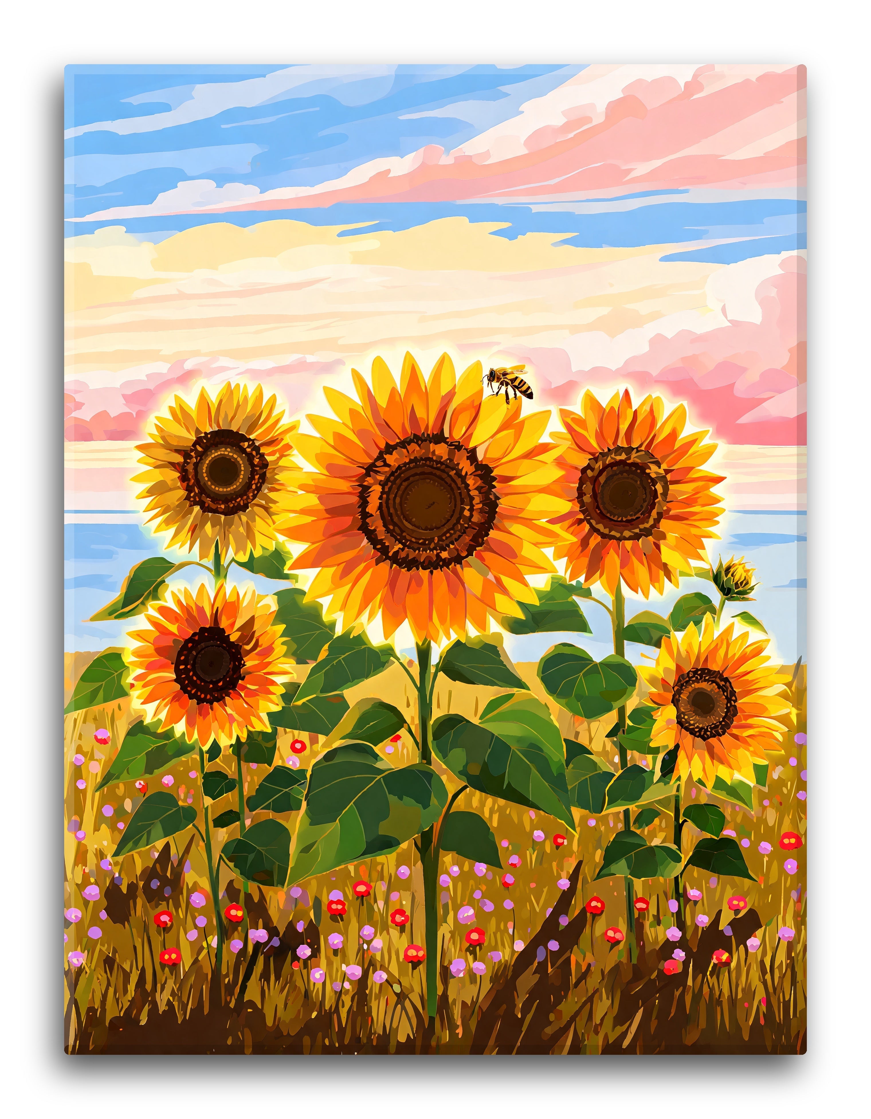 Stylized Sunflower Field Bloom