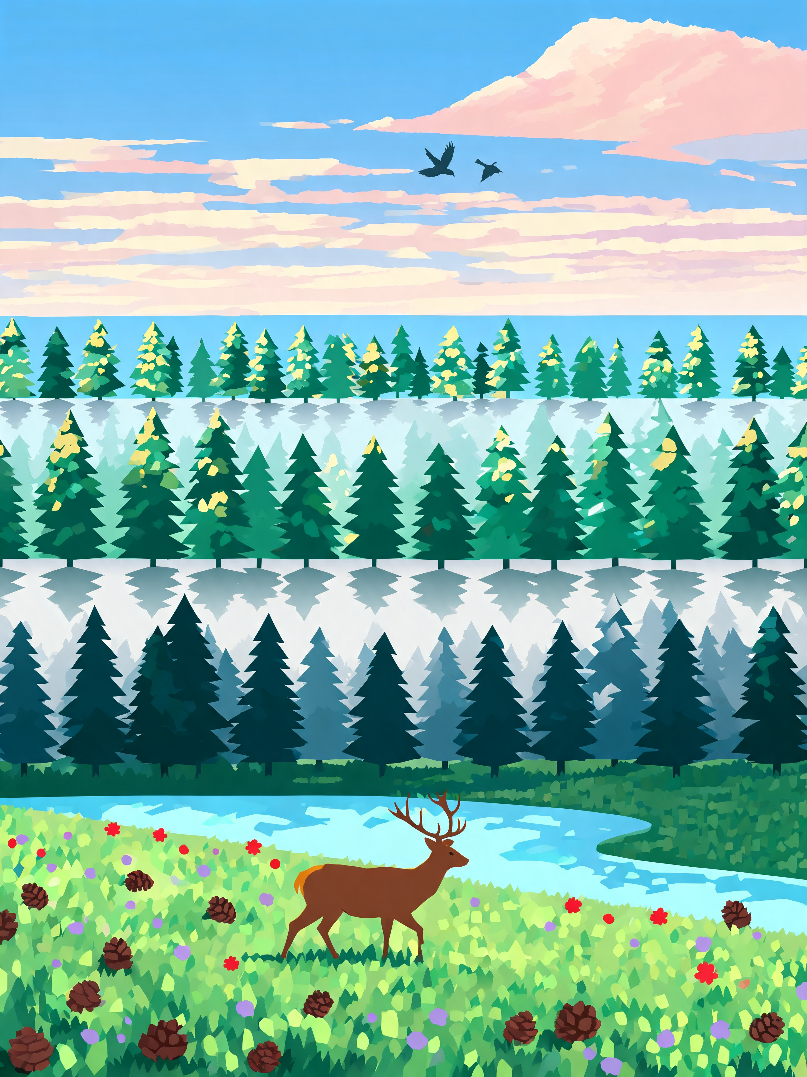 Summer Emerald Pine Layers