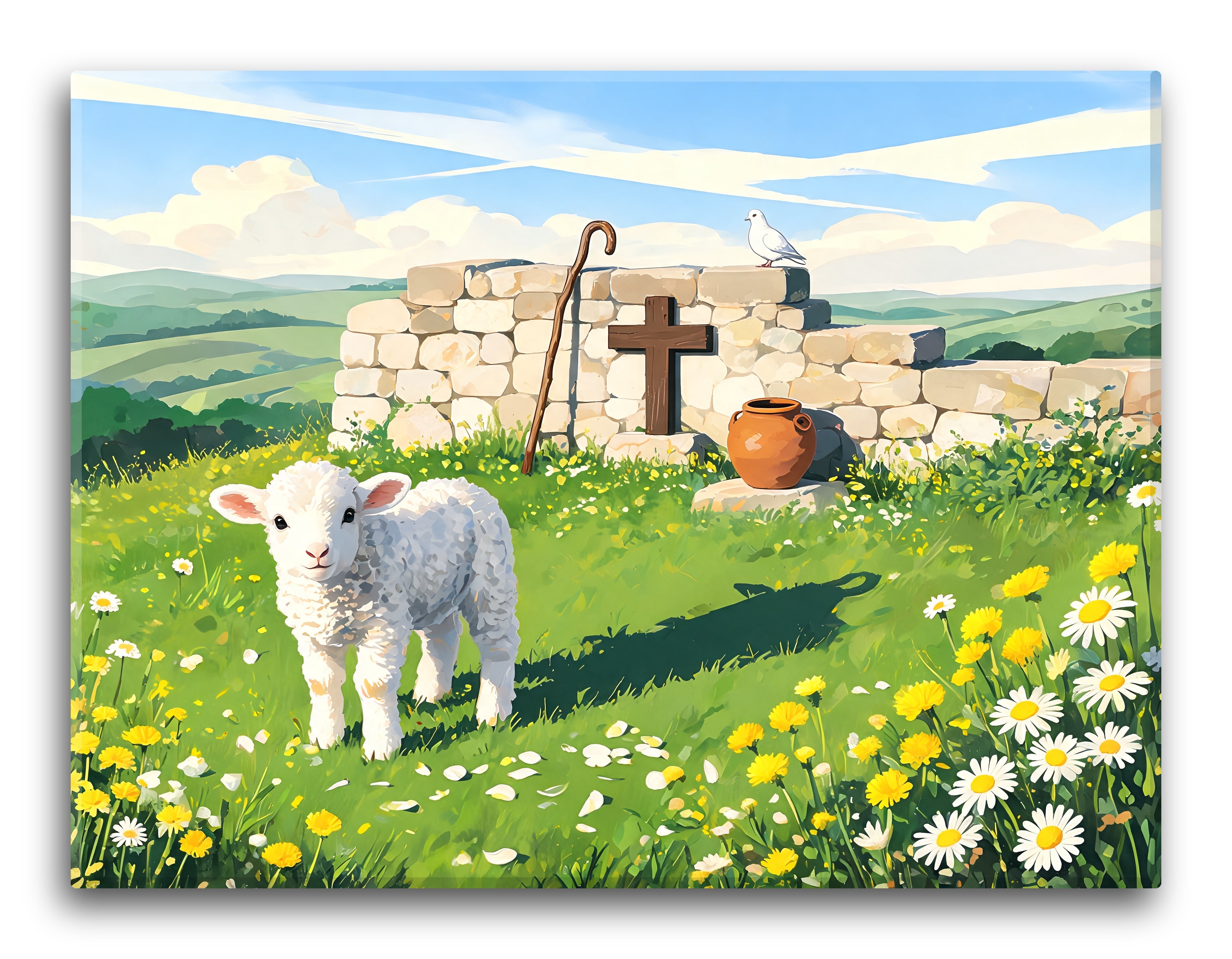 Sunlit Lamb Meadow