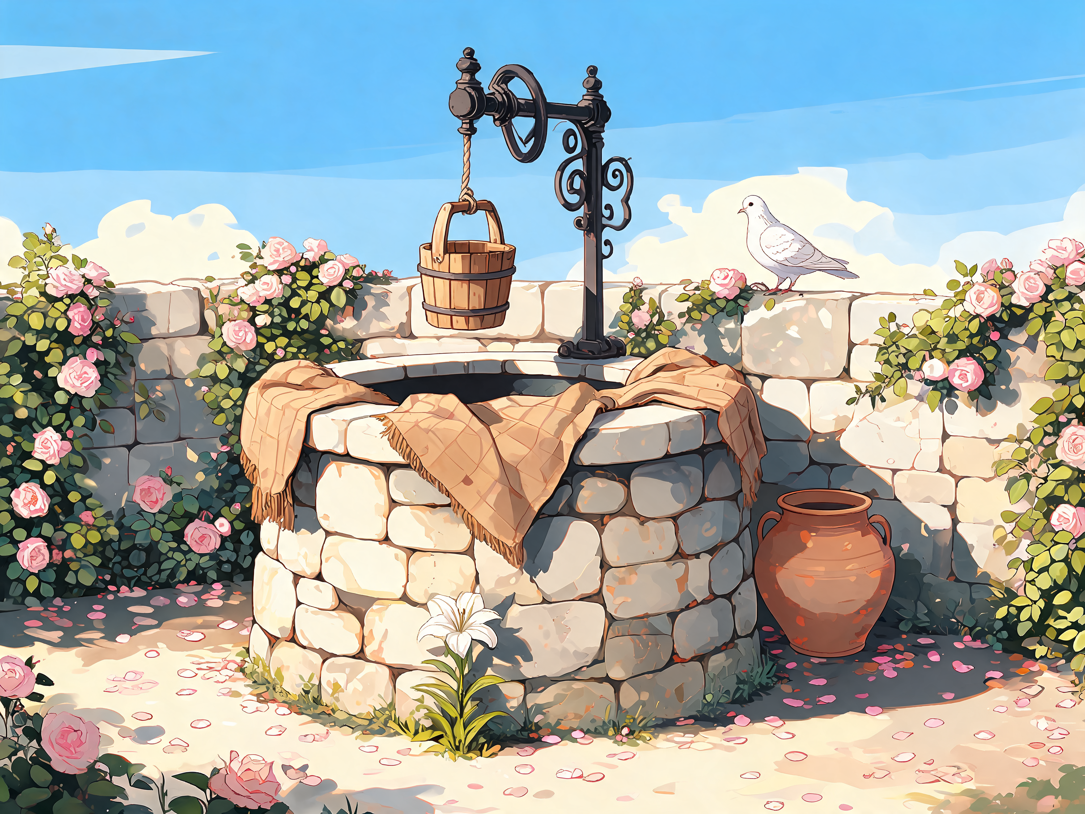 Sunlit Walled Well