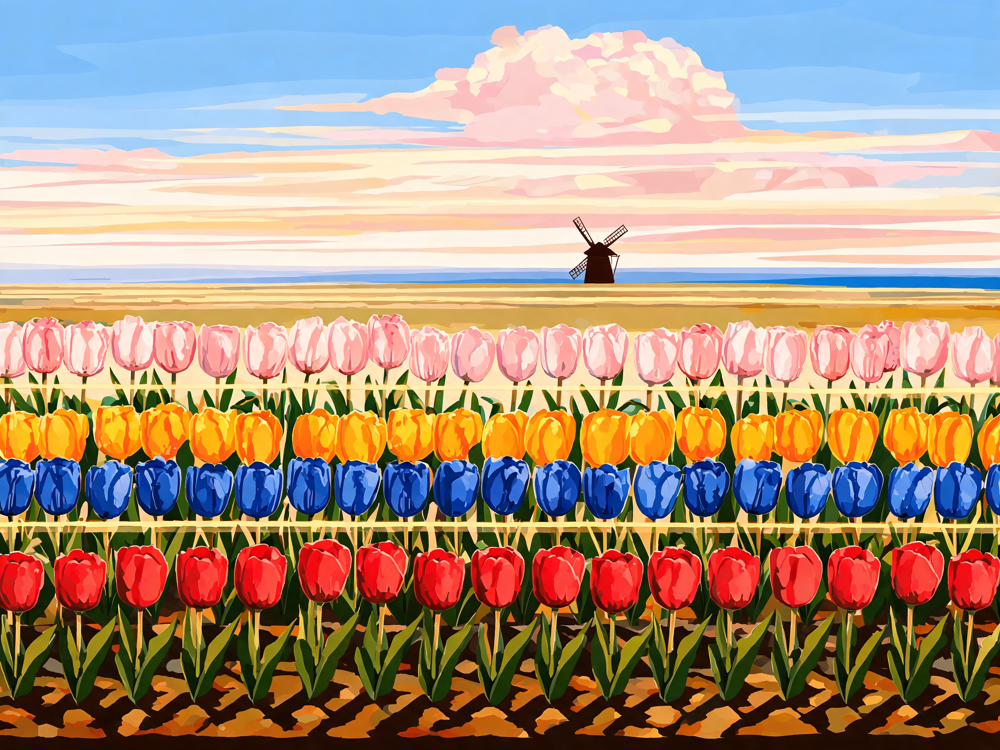 Tulip Color Band Bloom