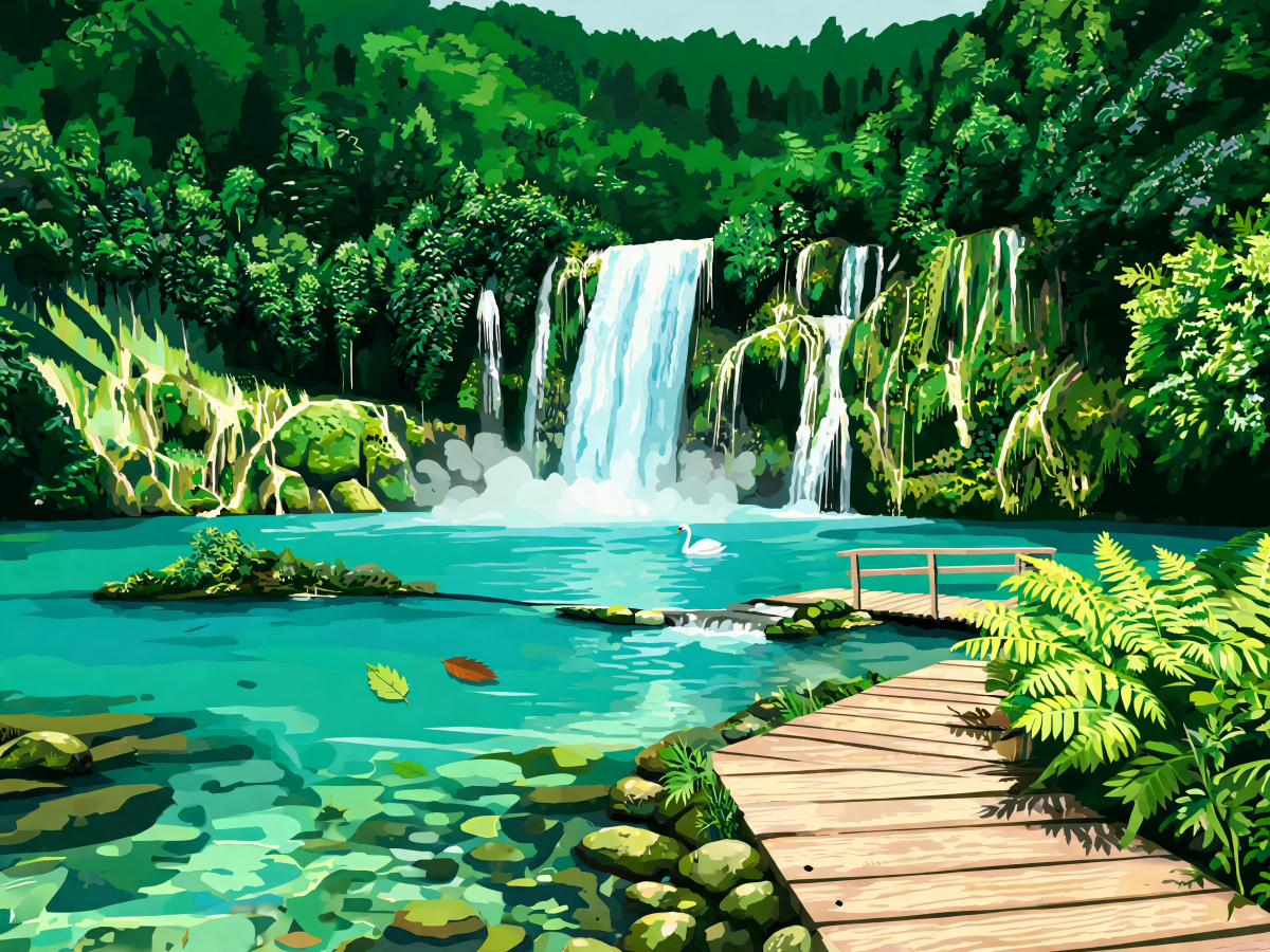 Turquoise Tiered Falls - Escape by Numbers