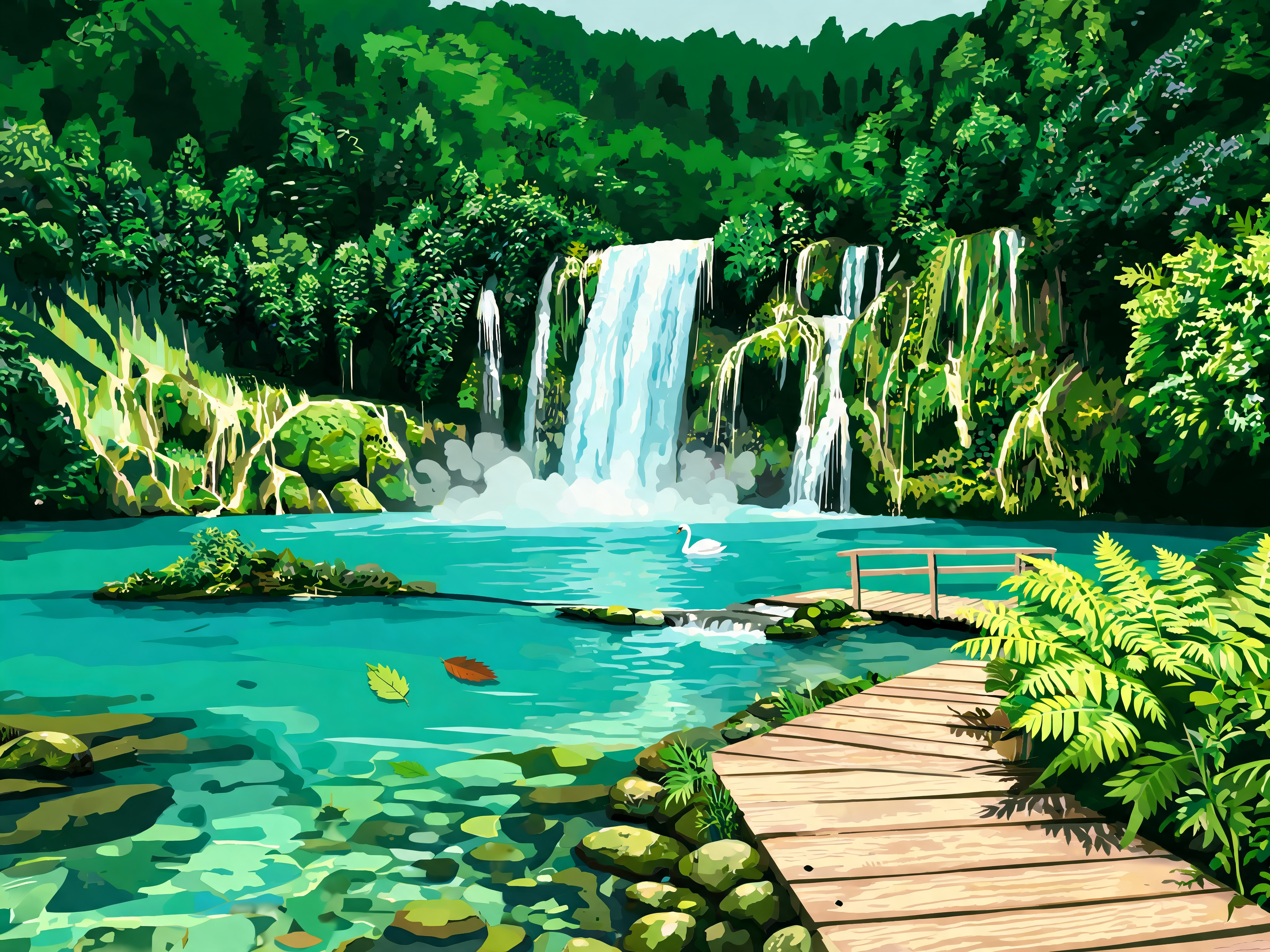 Turquoise Tiered Falls