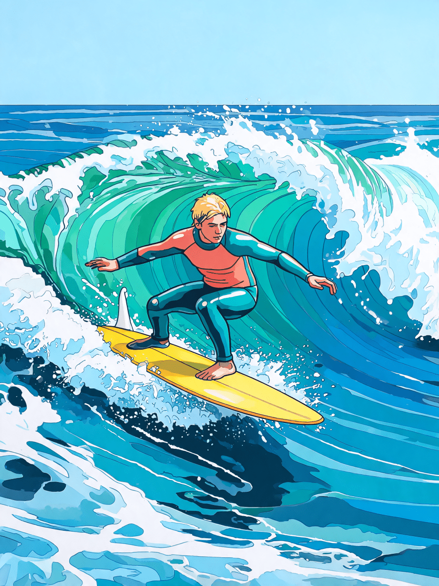 Turquoise Wave Carve - Escape by Numbers