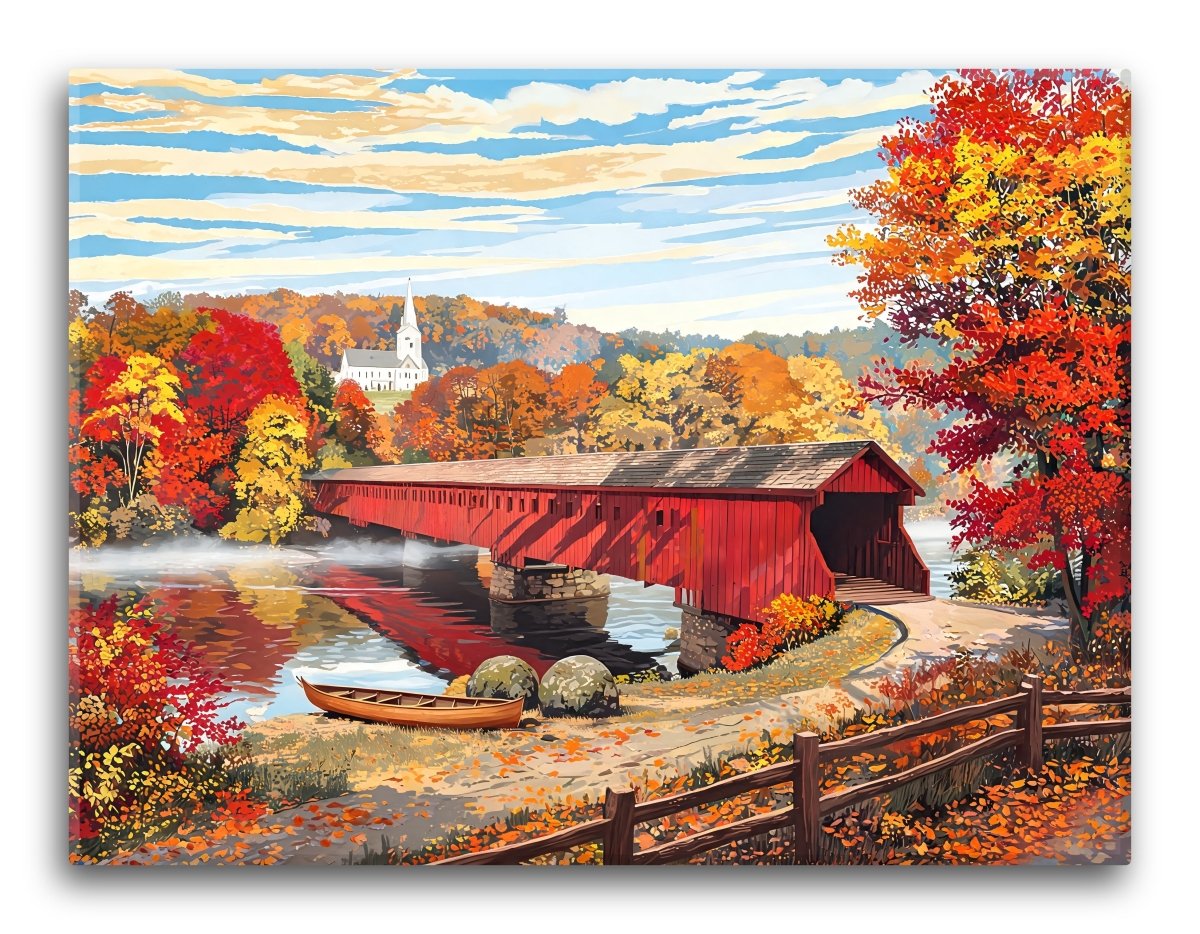Vermont Autumn River - Escape by Numbers