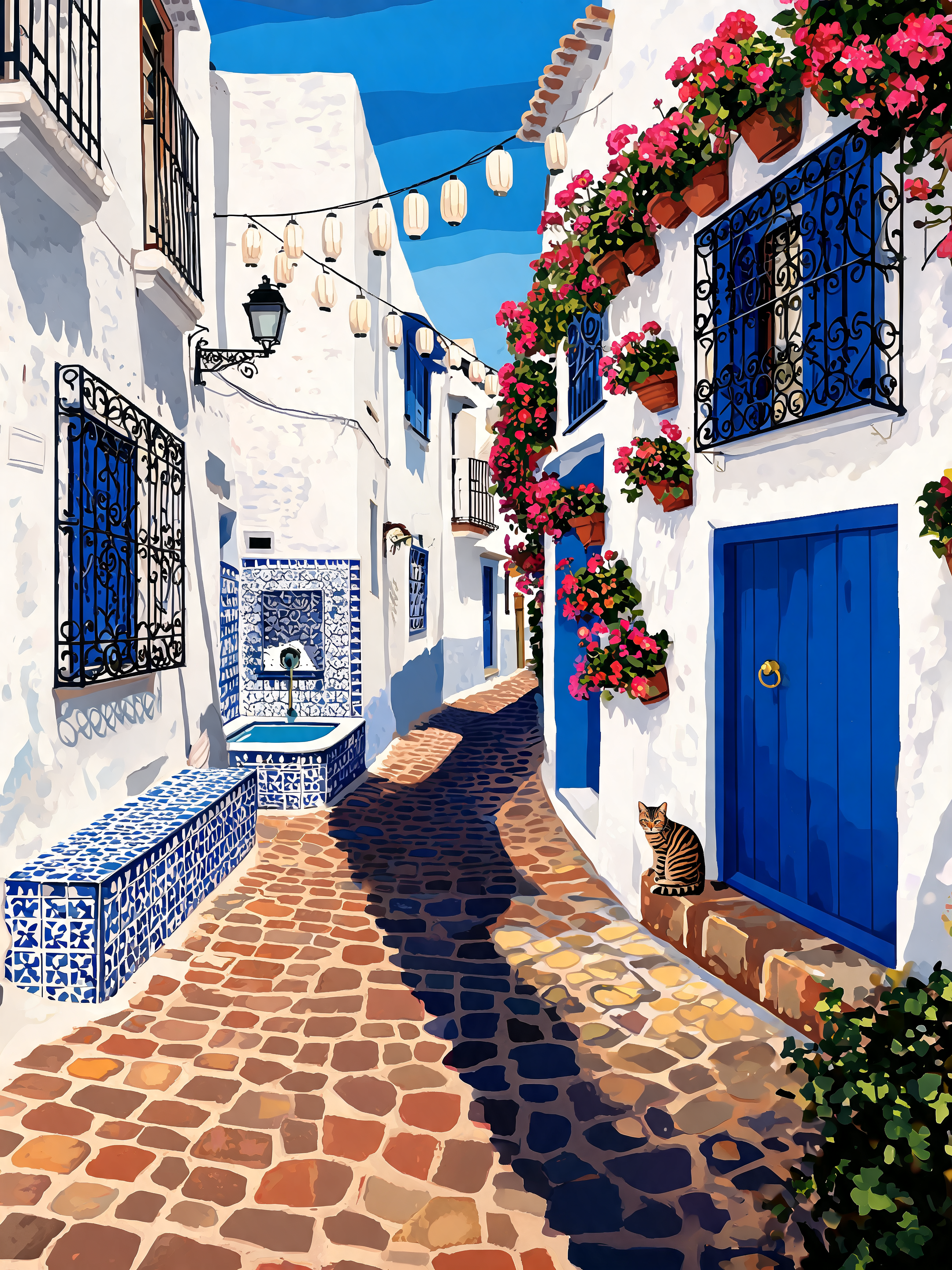 Whitewashed Alley Bloom