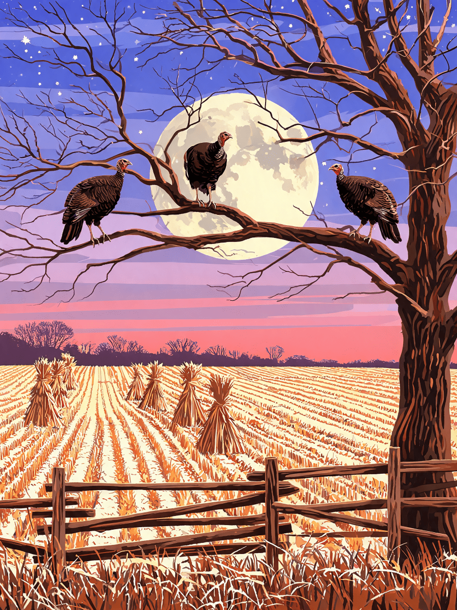 Wild Turkey Moonrise - Escape by Numbers