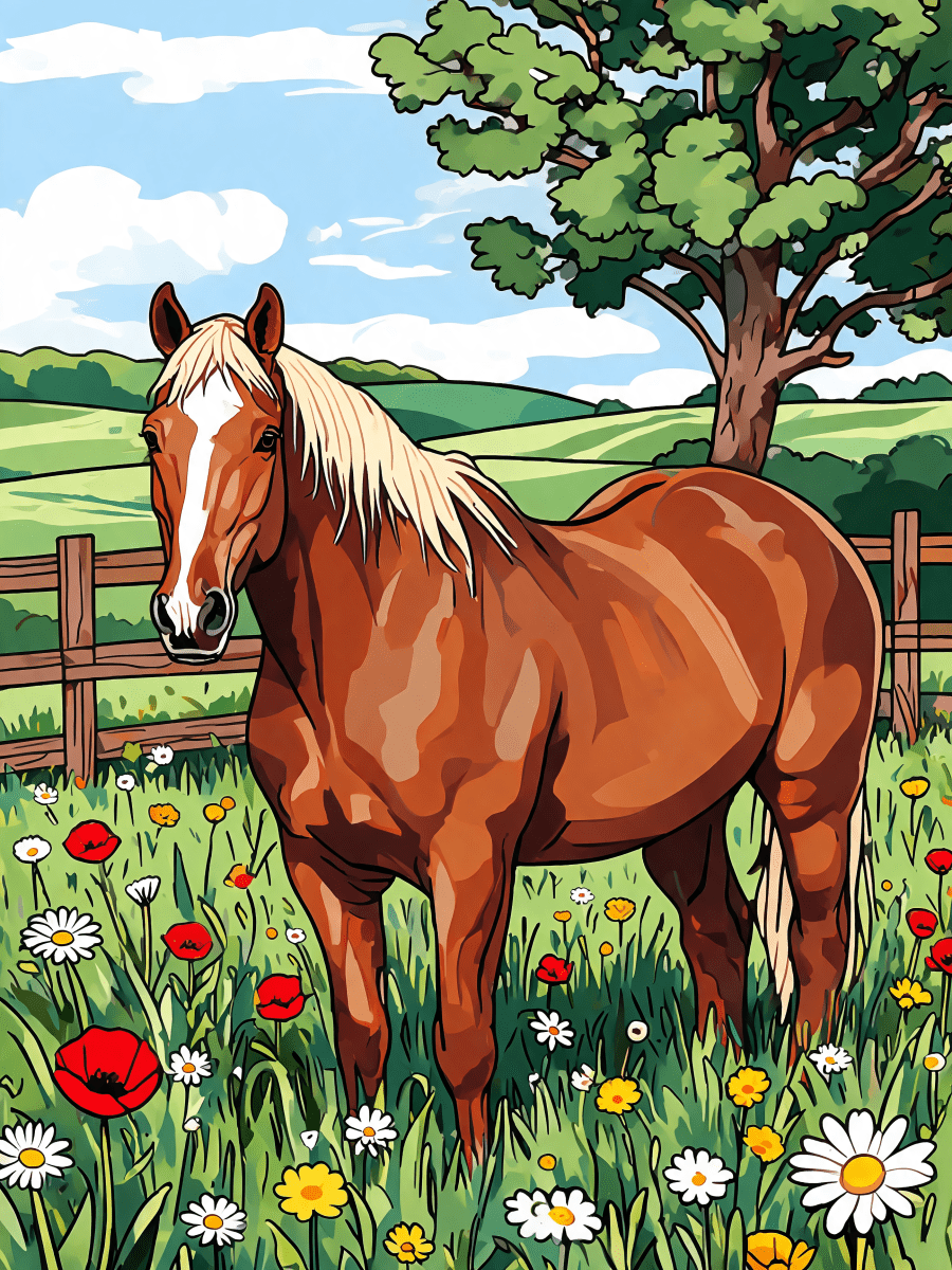 Wildflower Meadow Mare - Escape by Numbers