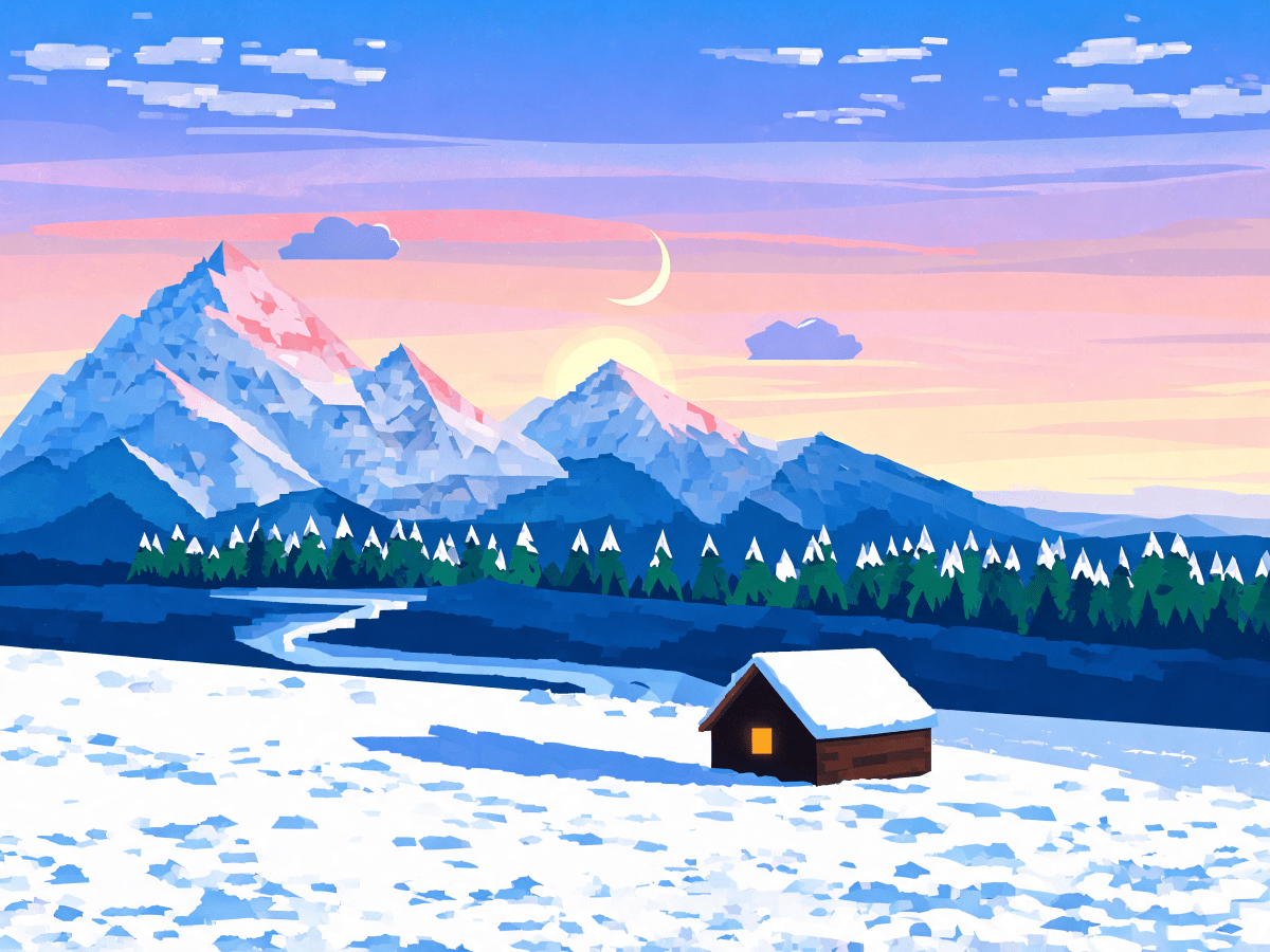 Winter Color Block Peaks - Escape by Numbers