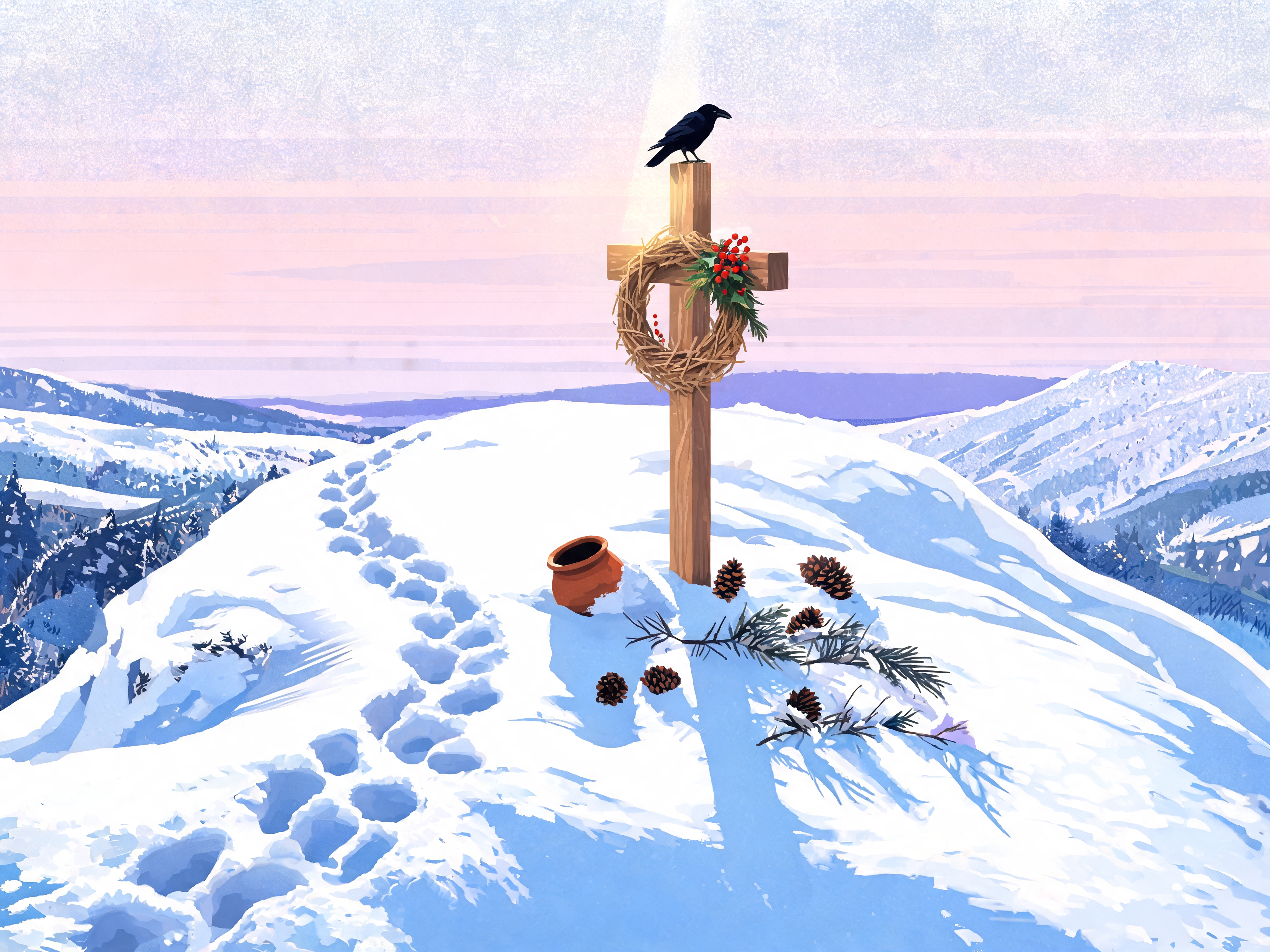 Winter Hilltop Cross